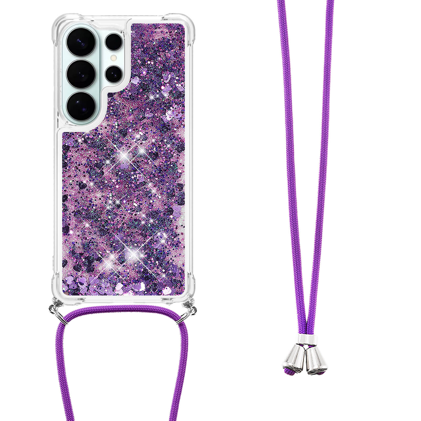 Galaxy S26 Ultra - Custodia glitterata con cordino