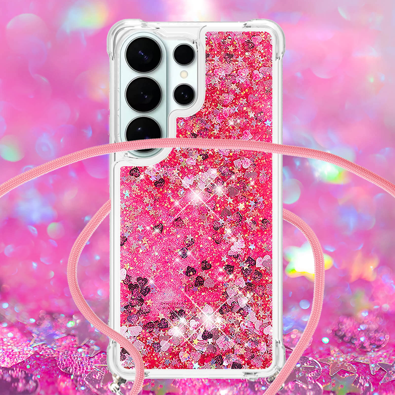 Galaxy S26 Ultra - Custodia glitterata con cordino