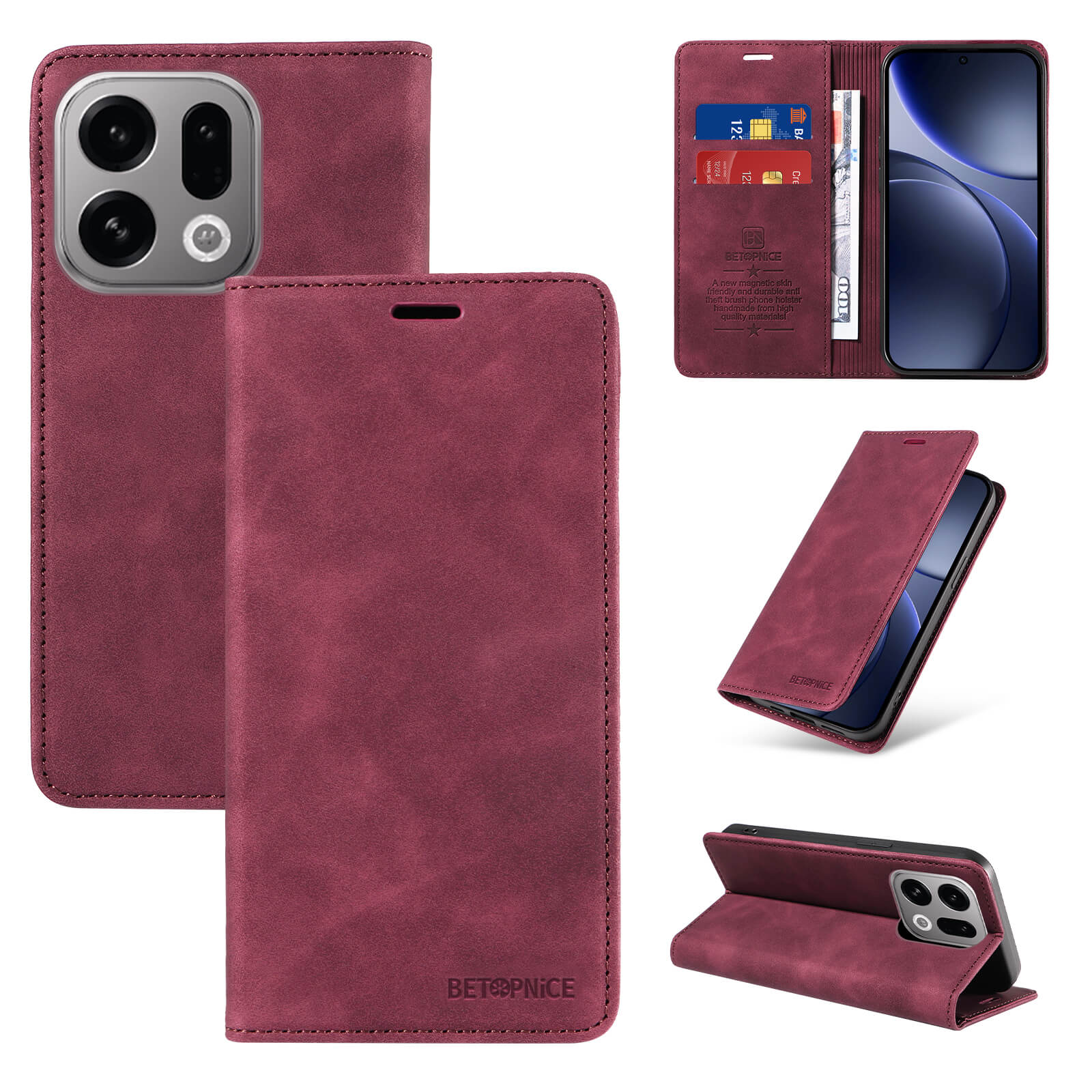 OPPO Find X9 - Custodia Flip Vintage