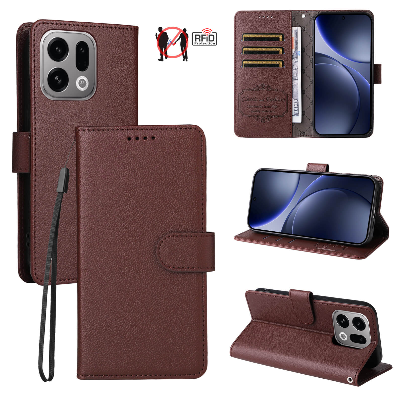 OPPO Find X9 - Leather-look case with textured surface