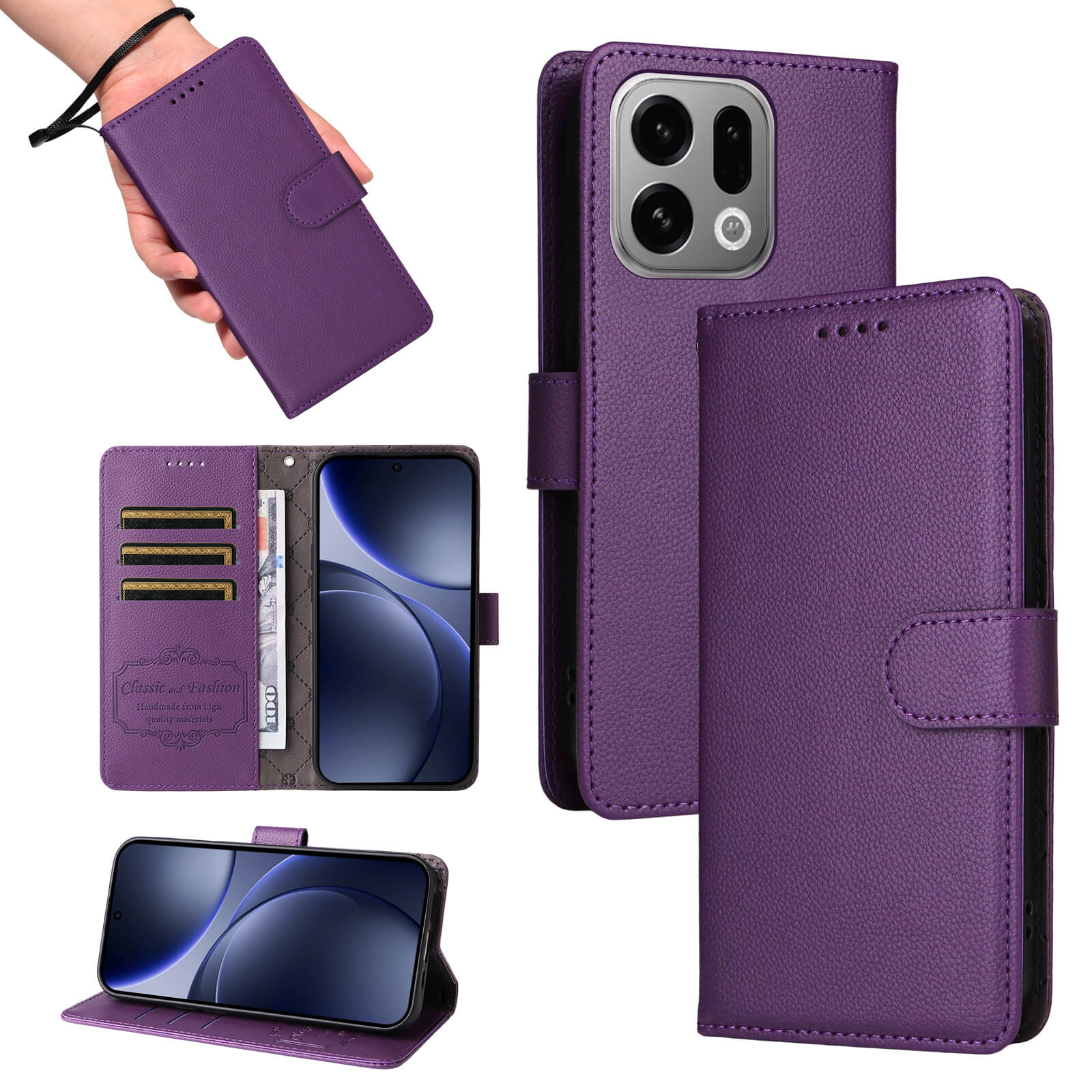 OPPO Find X9 - Leather-look case with textured surface