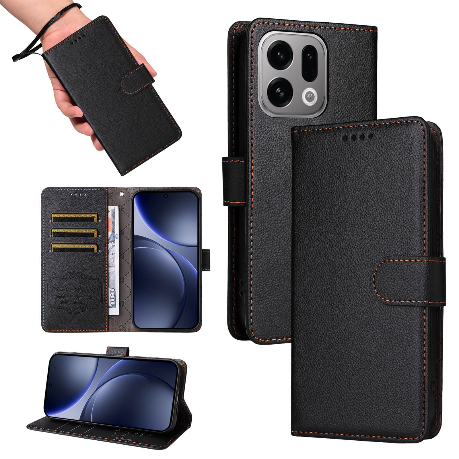 OPPO Find X9 - Leather-look case with textured surface