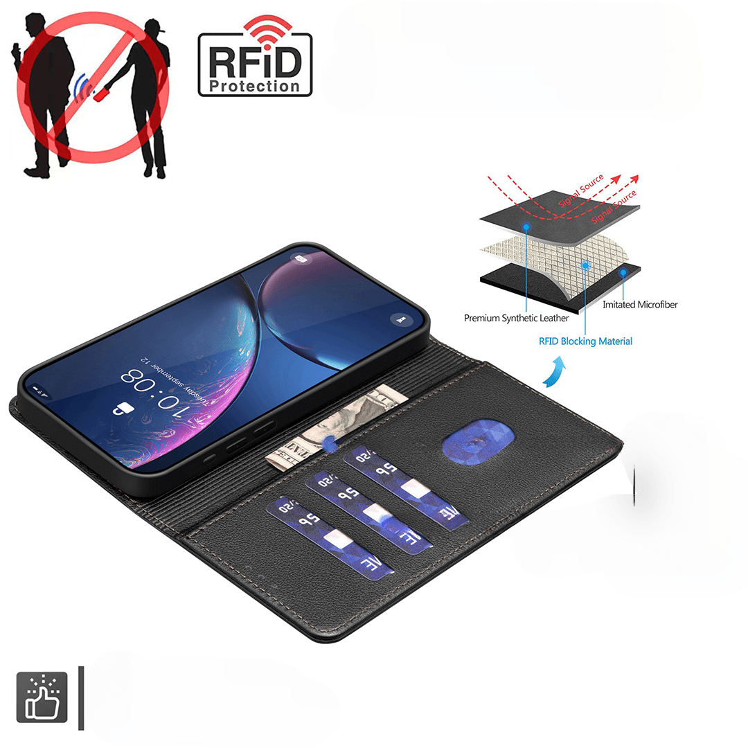 Xiaomi Redmi Note 15 Pro 4G - Custodia in pelle BINFEN con blocco RFID