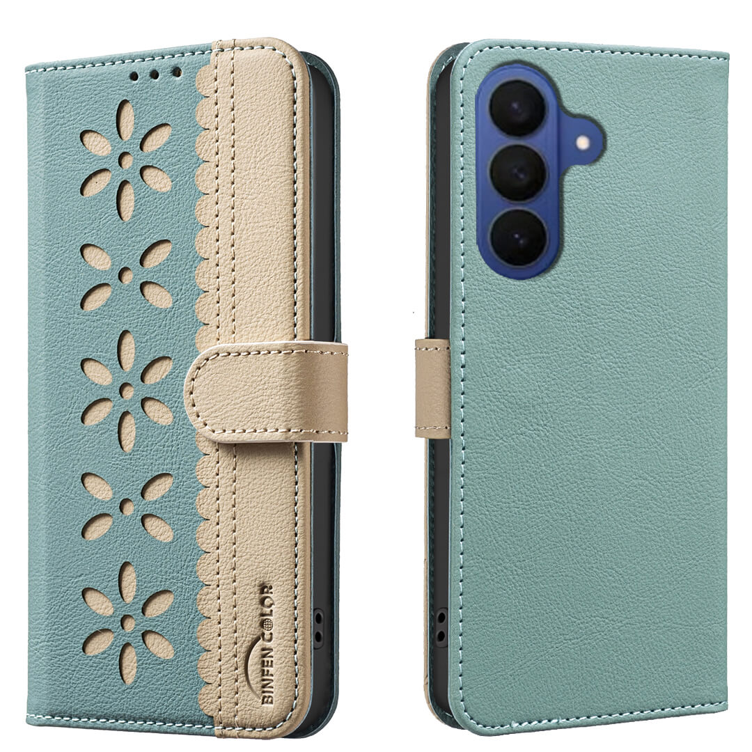 Galaxy S26+ Plus - Custodia in pelle BINFEN Floral
