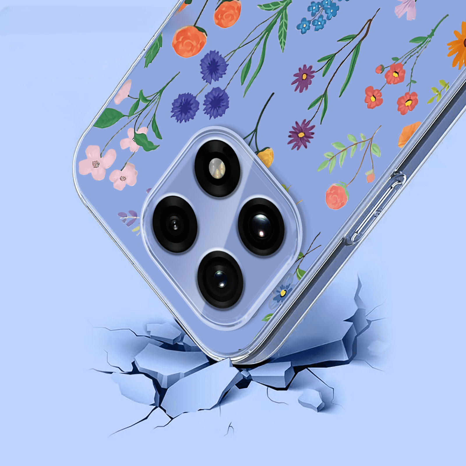 OnePlus 15 - Coque en caoutchouc silicone fleures