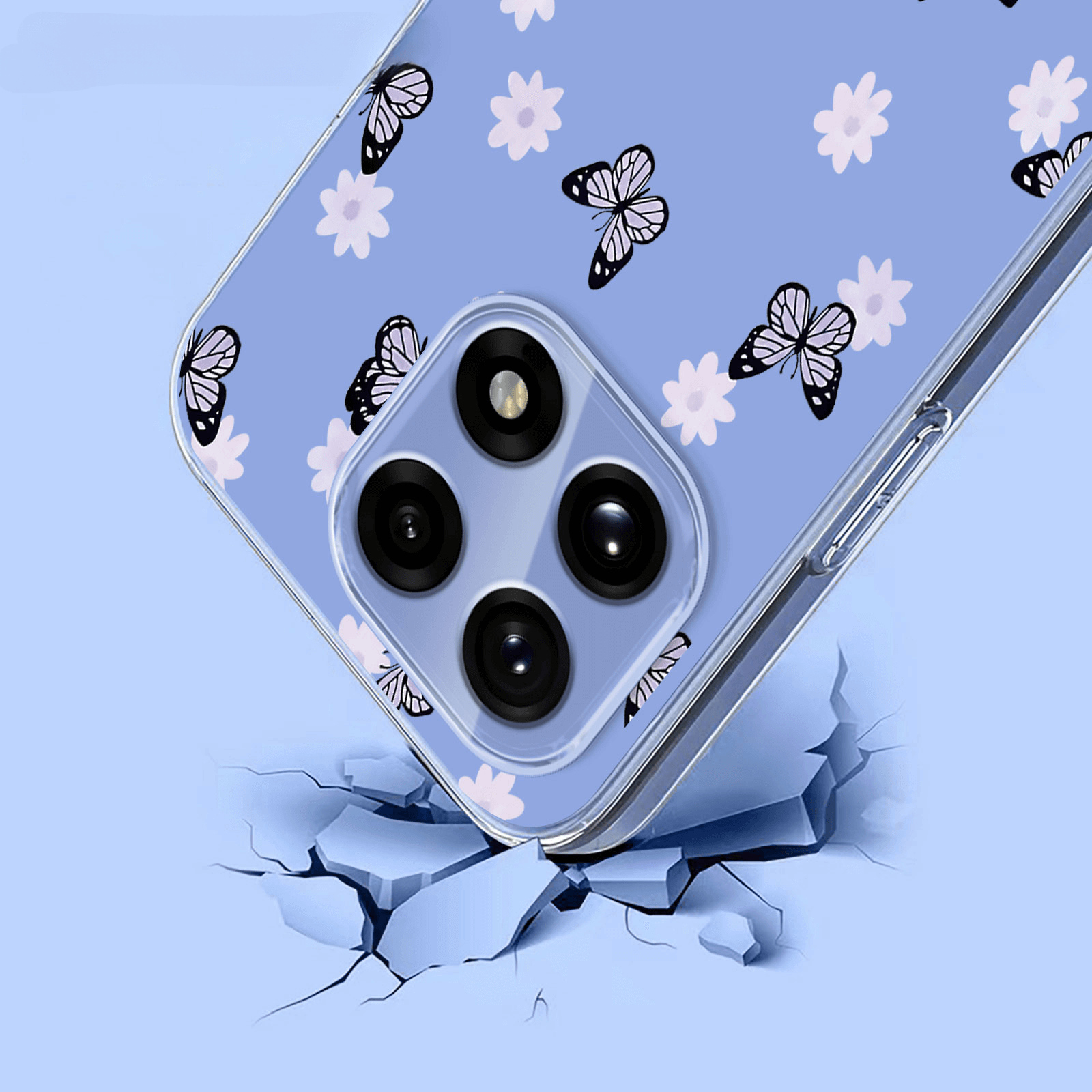 OnePlus 15 - Coque en caoutchouc silicone fleures