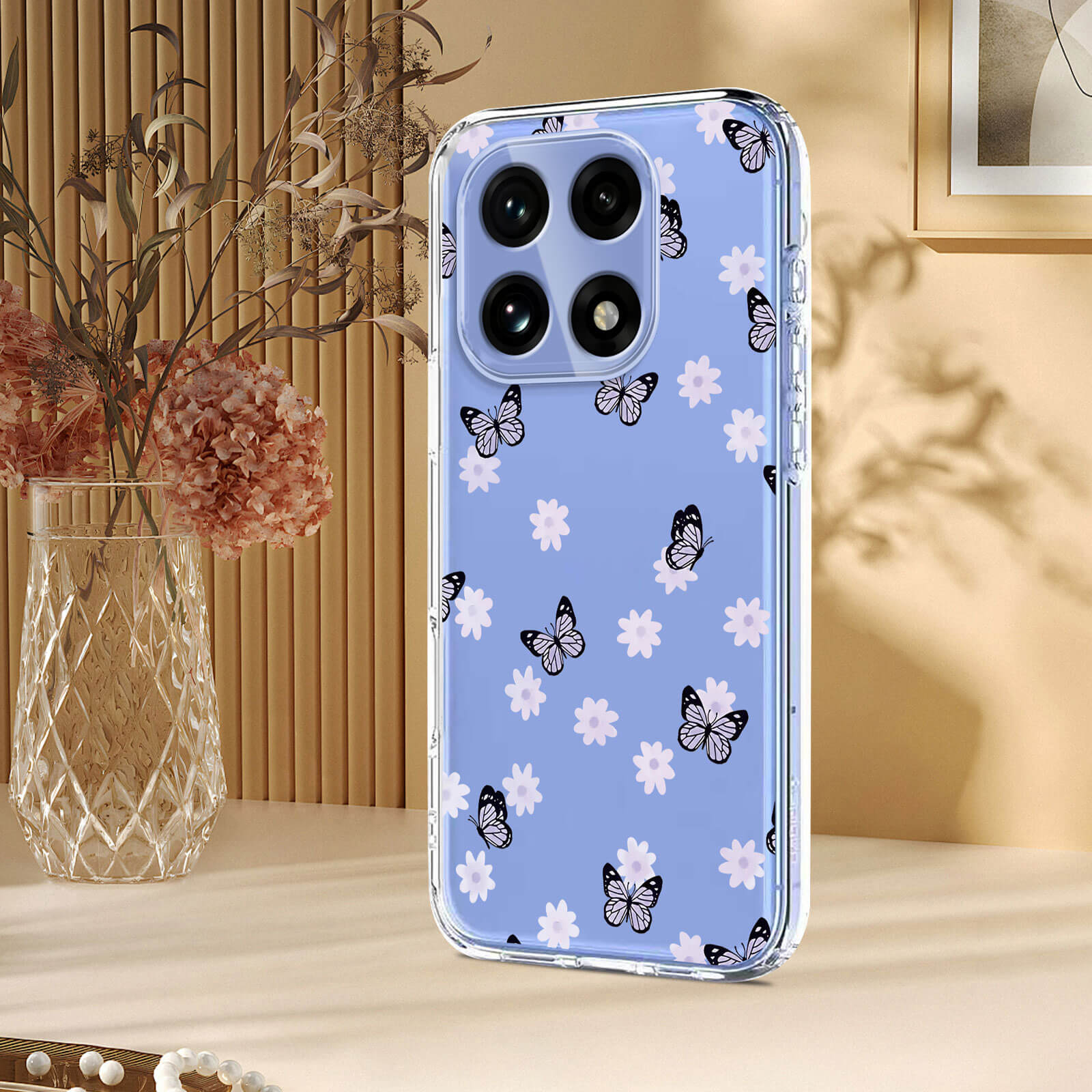 OnePlus 15 - Coque en caoutchouc silicone fleures