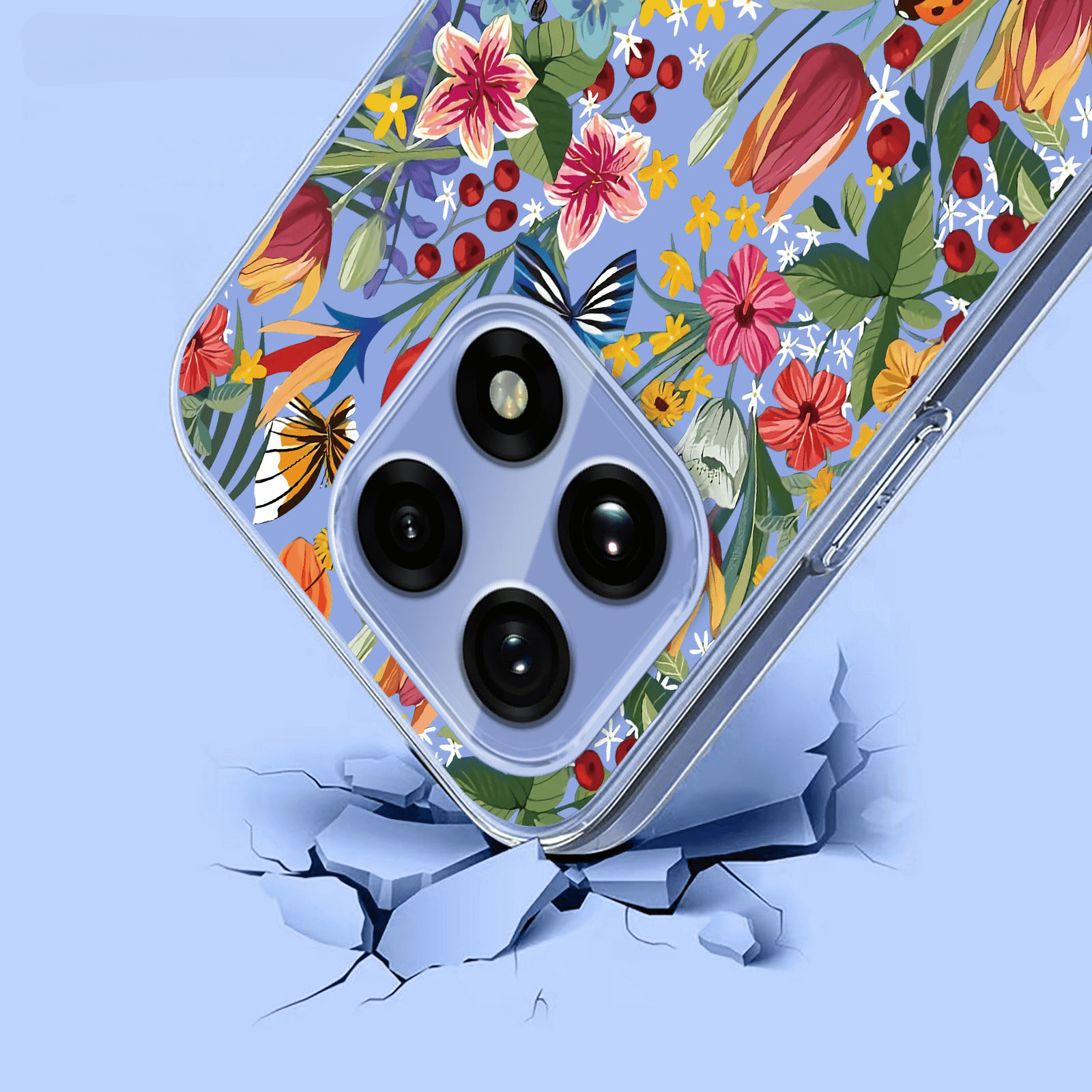 OnePlus 15 - Coque en caoutchouc silicone fleures