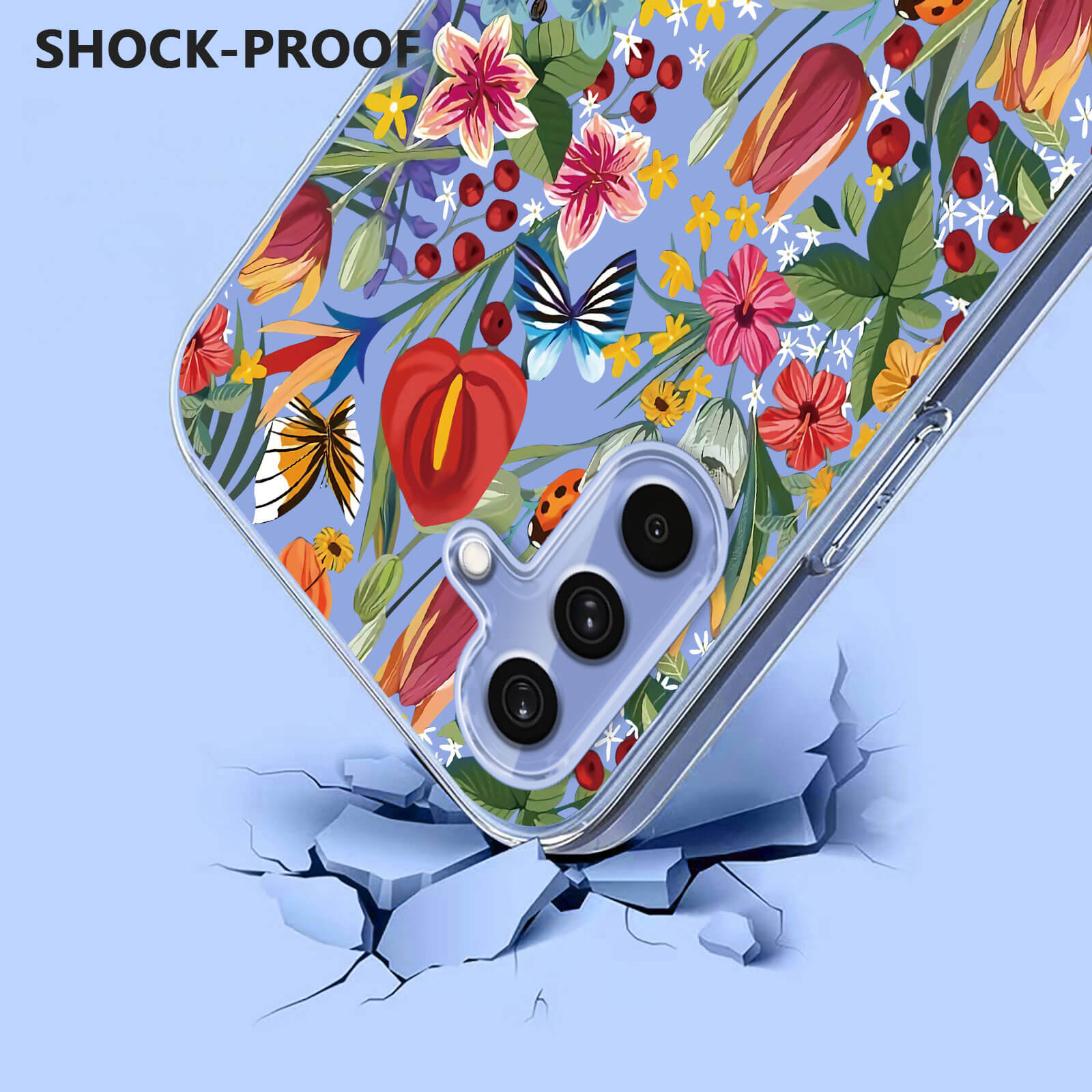 Galaxy A57 - Silikon Gummi Hülle Blumen