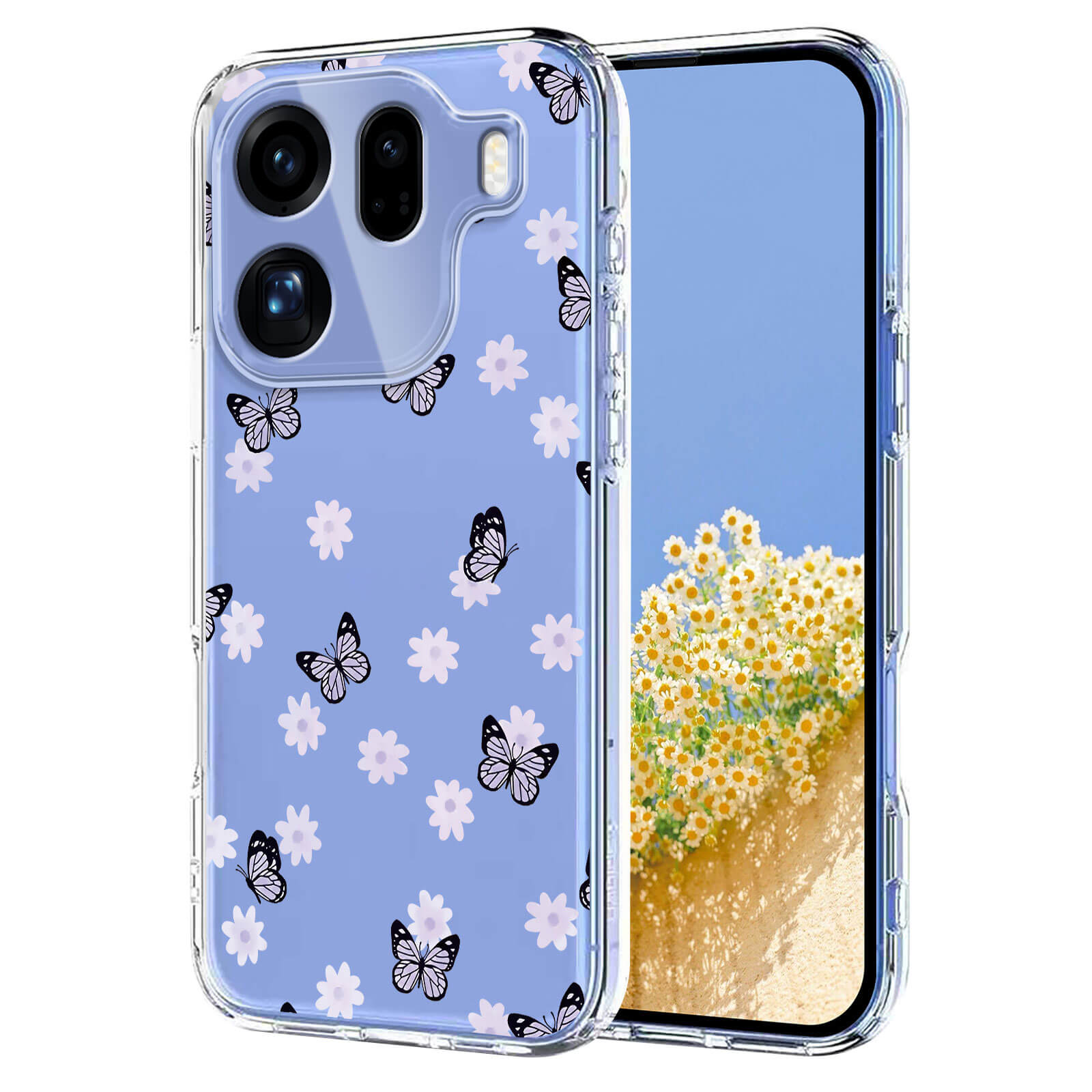 OPPO Find X9 Pro - Silicone Rubber Case Flowers