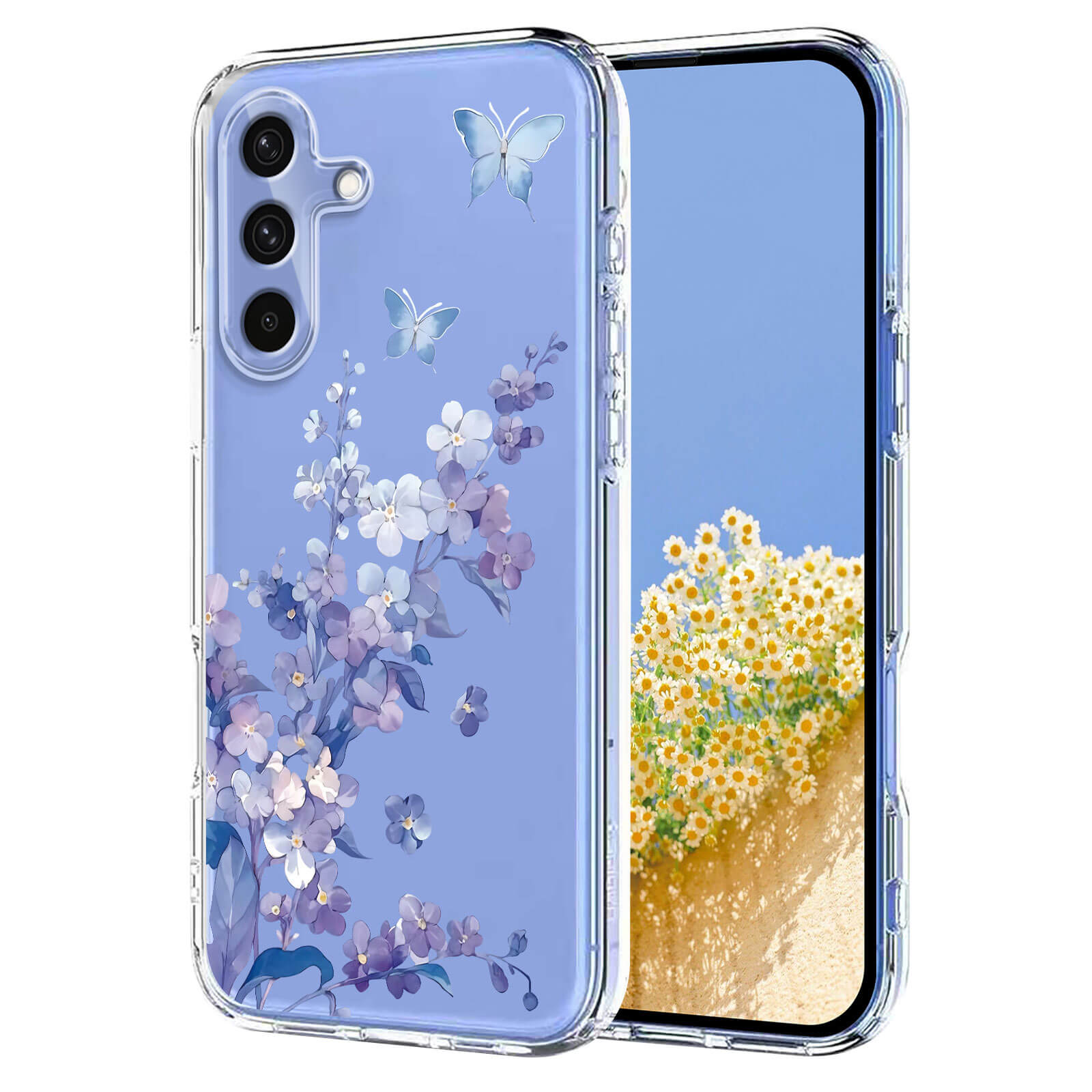 Galaxy A37 - Silikon Gummi Hülle Blumen