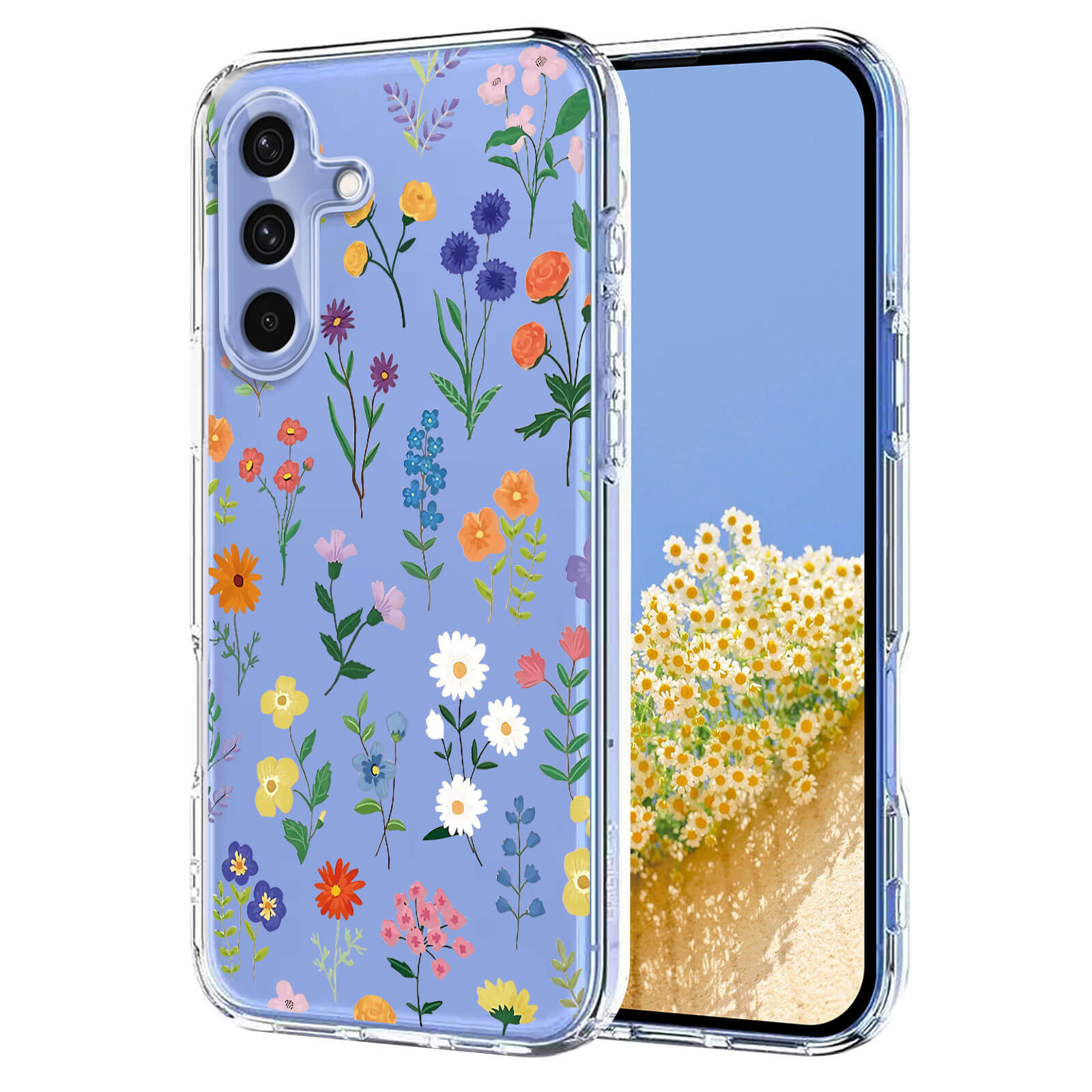 Galaxy A37 - Silikon Gummi Hülle Blumen
