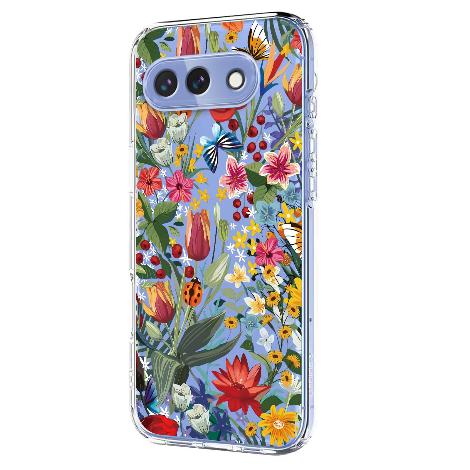 Google Pixel 10a - Silikon Gummi Hülle Blumen