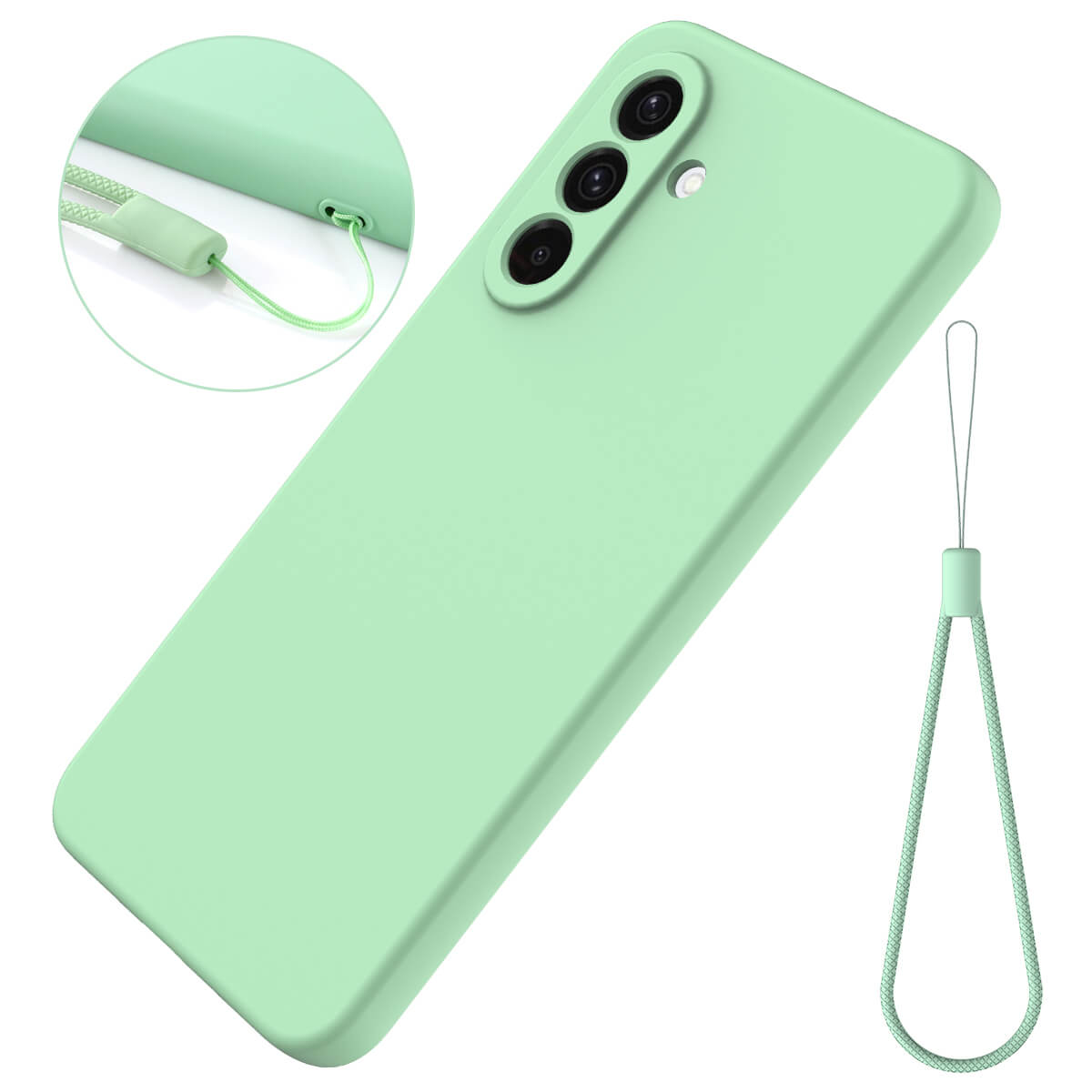 Galaxy S26+ Plus - Silikon Gummi Hülle mit Riemen