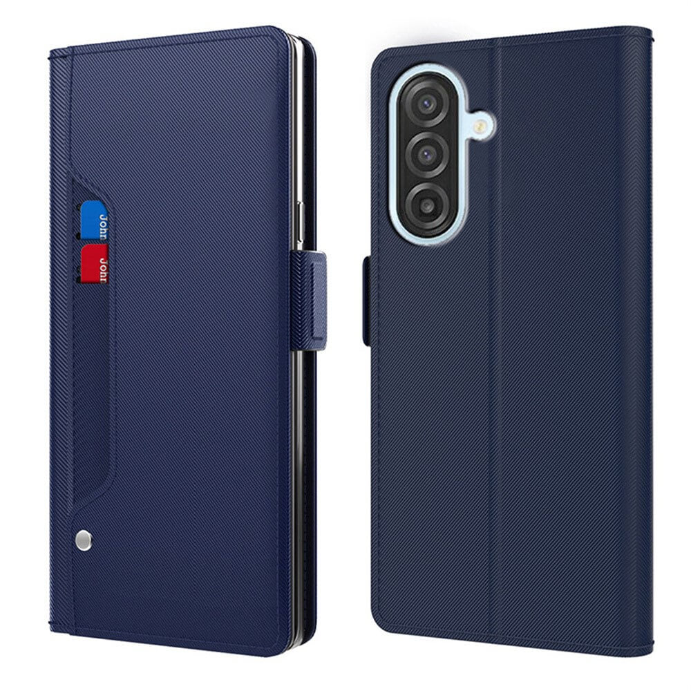 Galaxy A57 - PU Leather Flip Case with Card Holder, Mirror & Kickstand