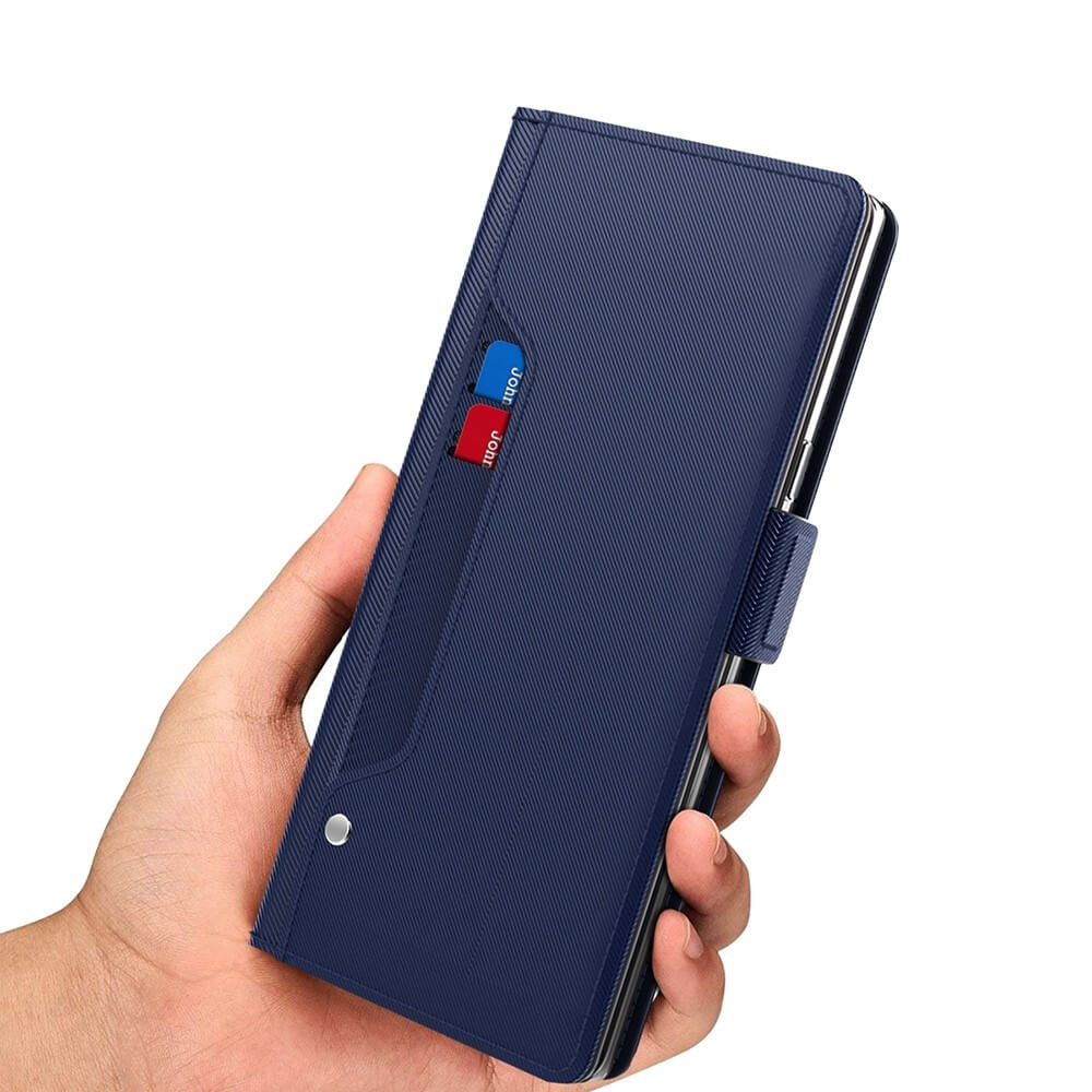 Galaxy A57 - PU Leather Flip Case with Card Holder, Mirror & Kickstand
