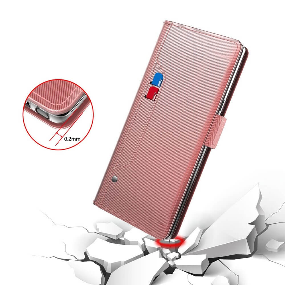 Galaxy A57 - PU Leather Flip Case with Card Holder, Mirror & Kickstand