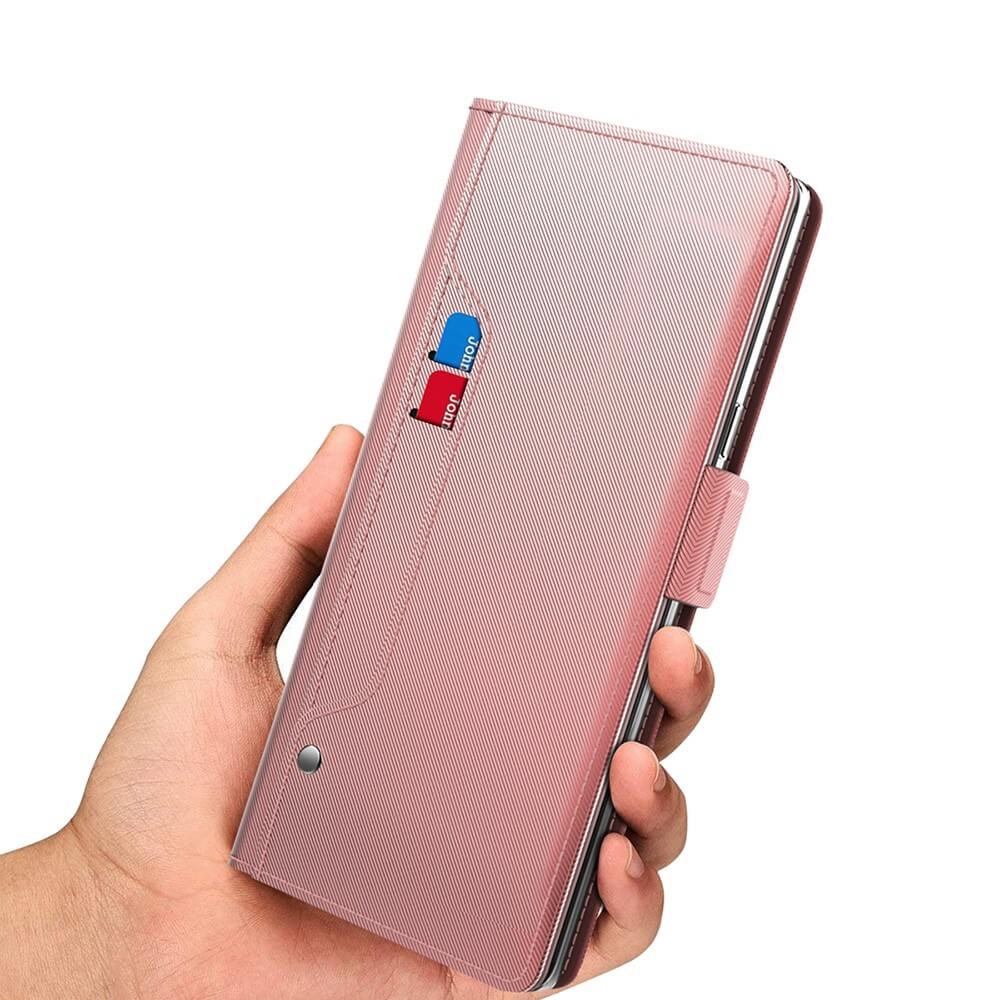 Galaxy A57 - PU Leather Flip Case with Card Holder, Mirror & Kickstand