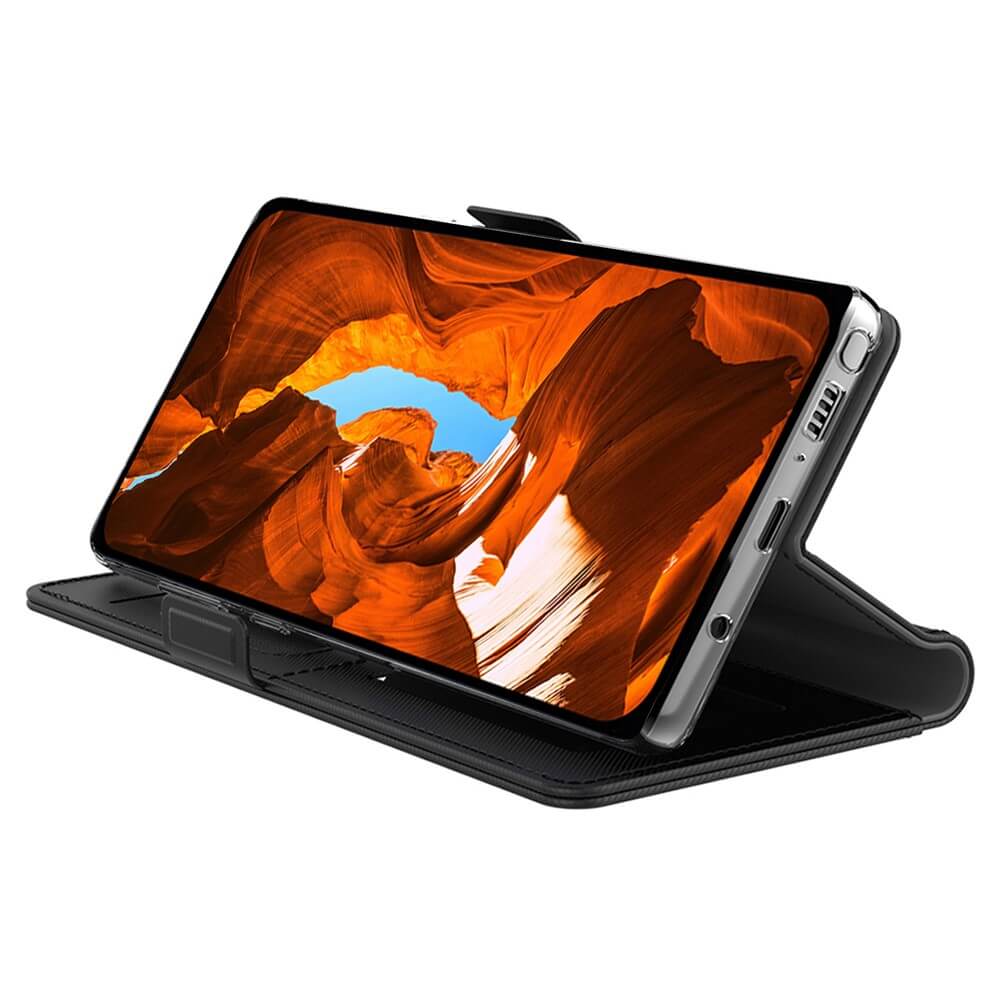 Galaxy A57 - PU Leather Flip Case with Card Holder, Mirror & Kickstand