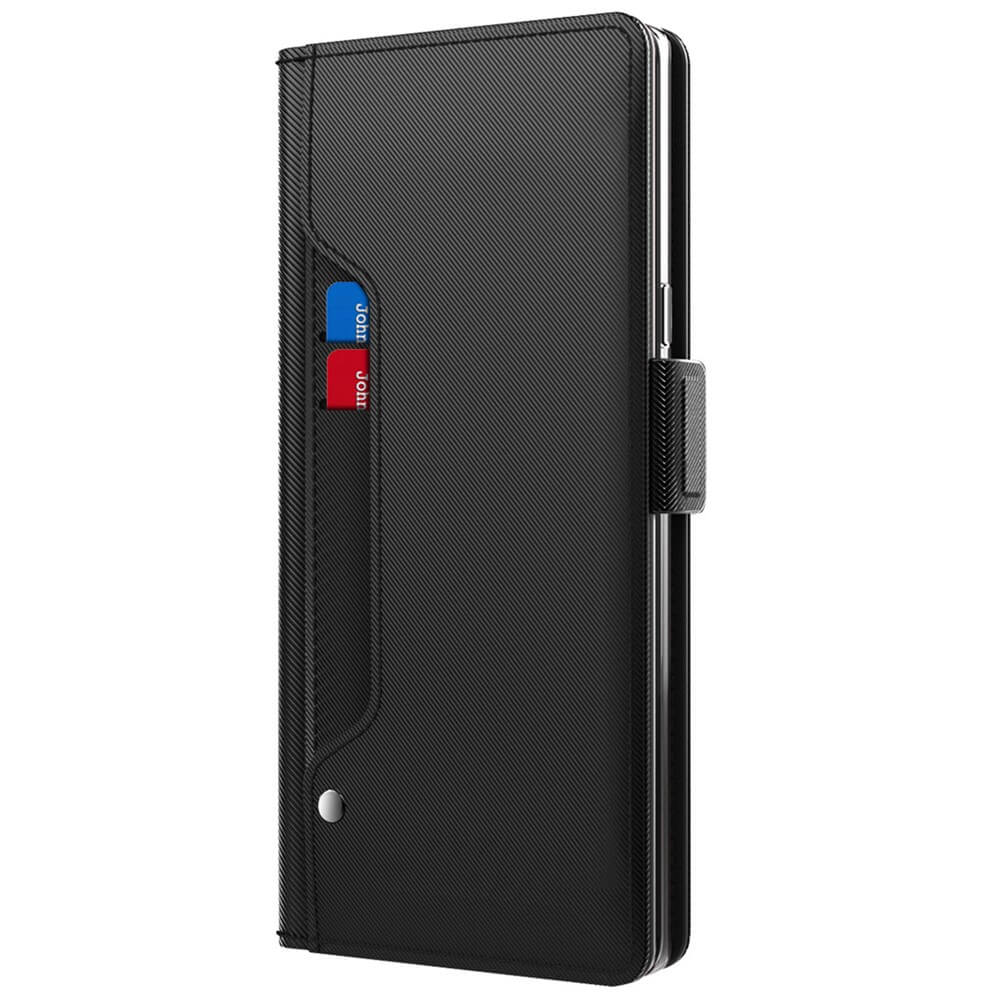 Galaxy A57 - PU Leather Flip Case with Card Holder, Mirror & Kickstand