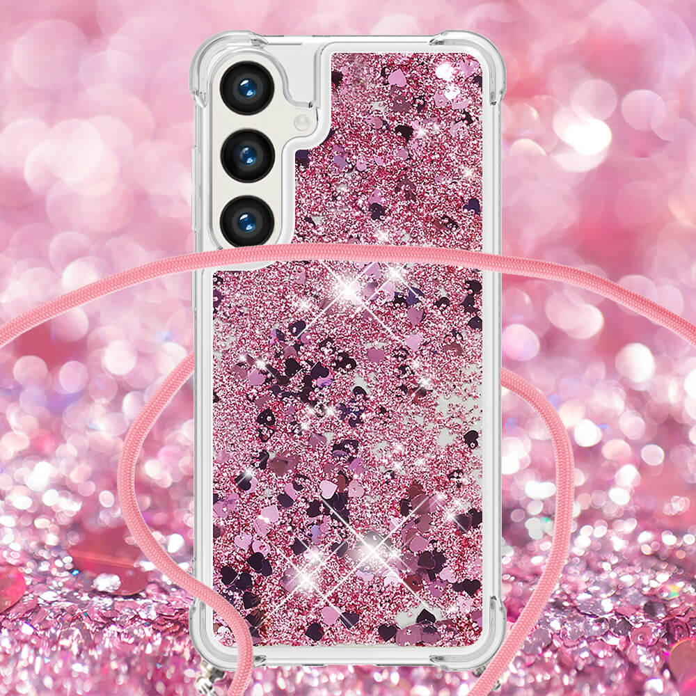 Galaxy S26+ Plus - Custodia glitterata con cordino