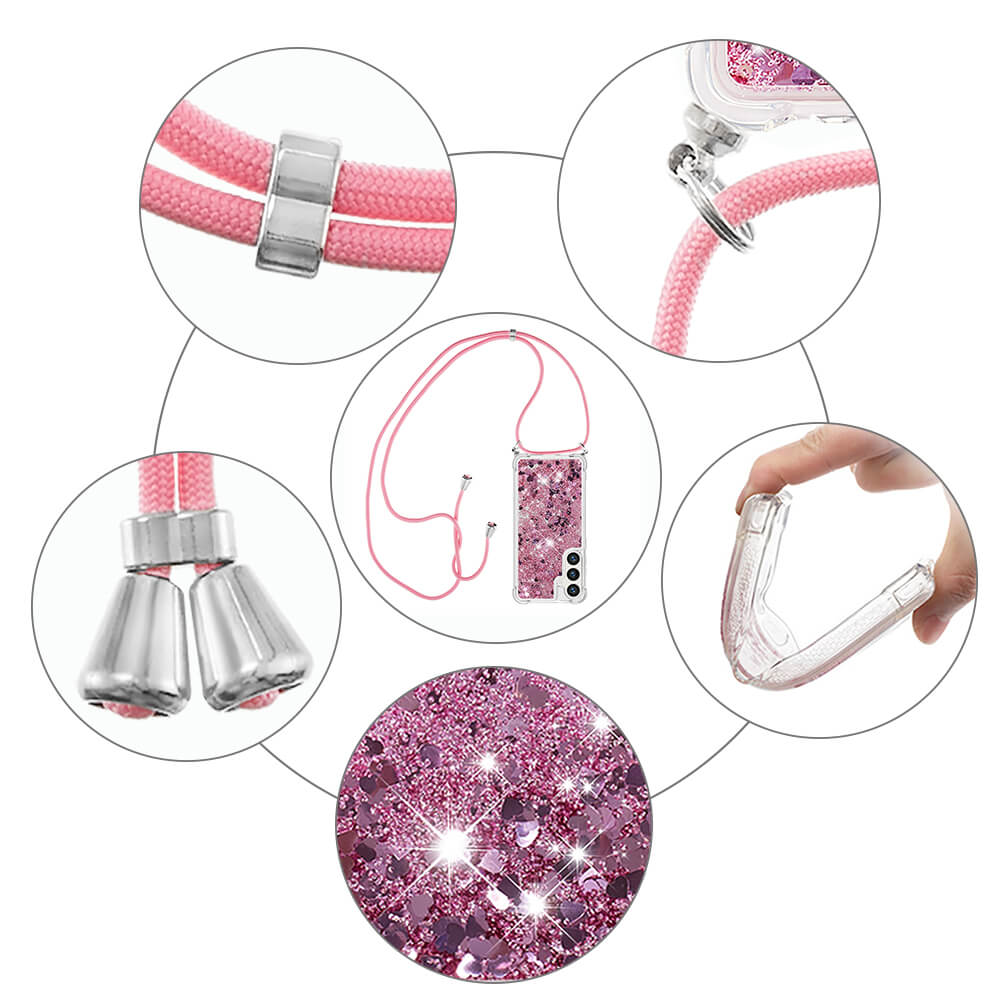 Galaxy S26+ Plus - Custodia glitterata con cordino