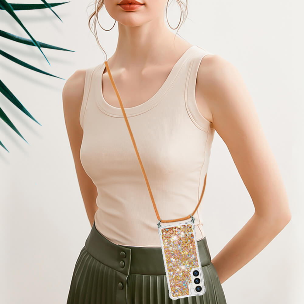 Galaxy S26+ Plus - Custodia glitterata con cordino