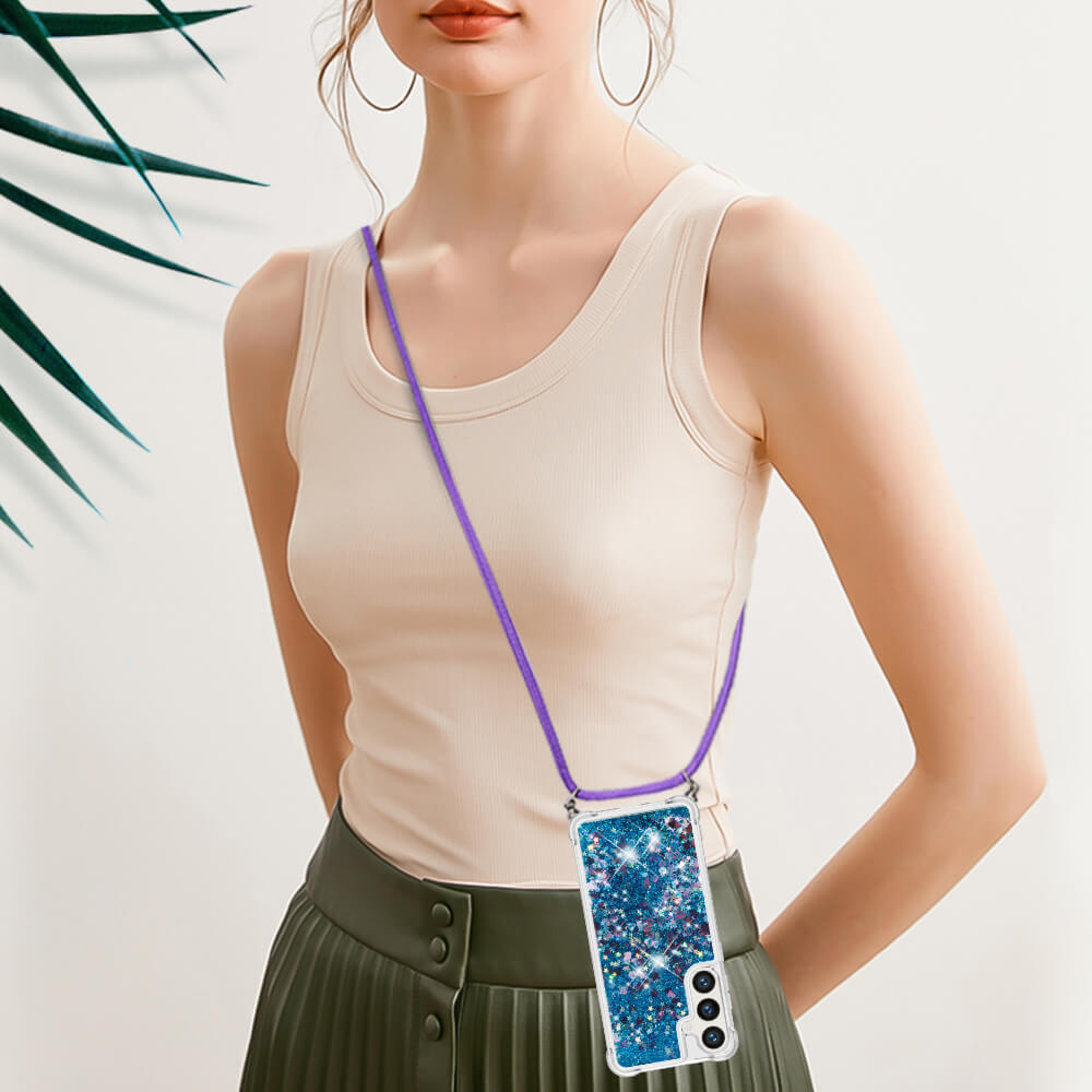 Galaxy S26+ Plus - Custodia glitterata con cordino