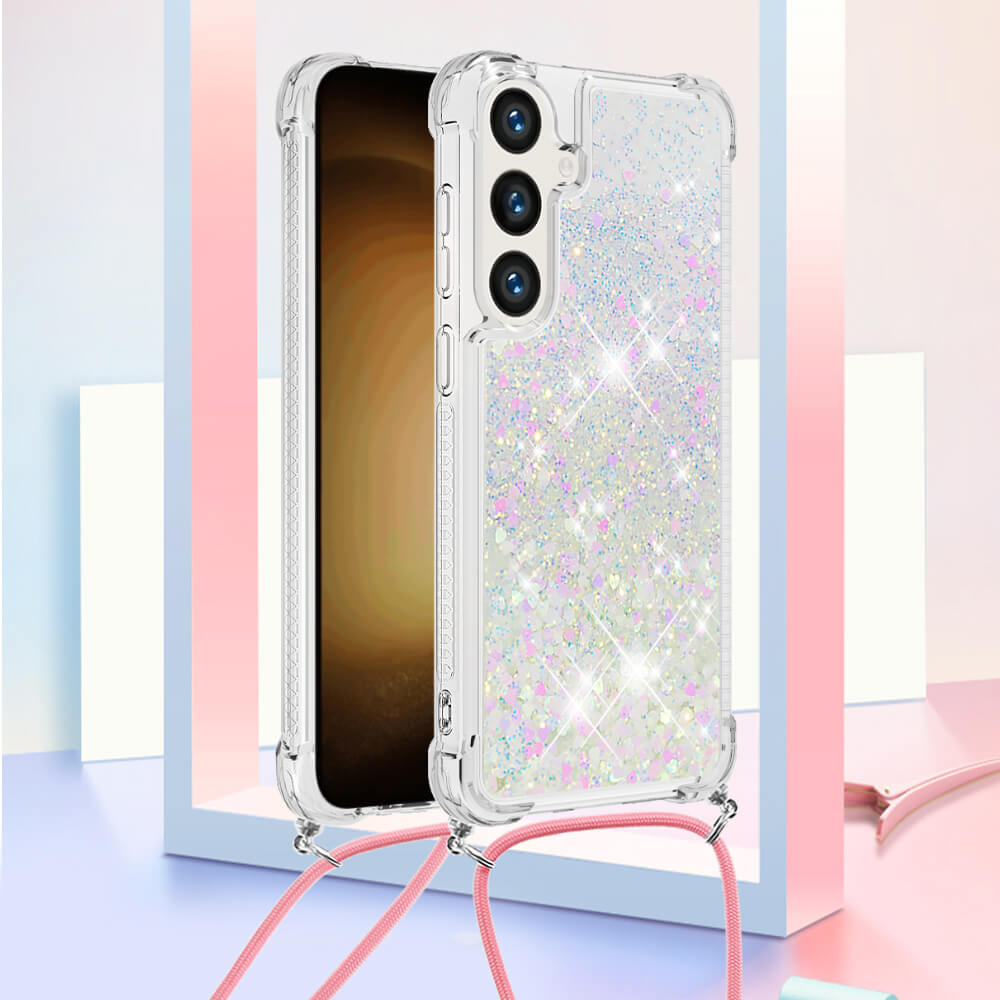 Galaxy S26+ Plus - Custodia glitterata con cordino