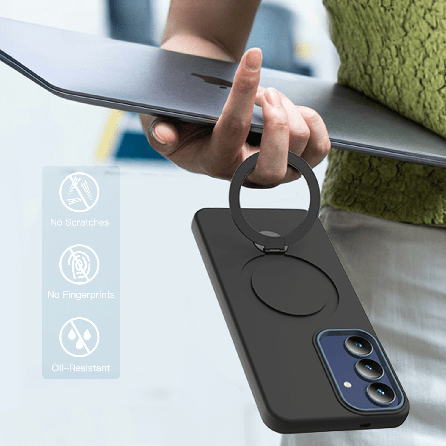 Galaxy A57 - MagSafe Hülle mit drehbarem Ringhalter & Standfunktion