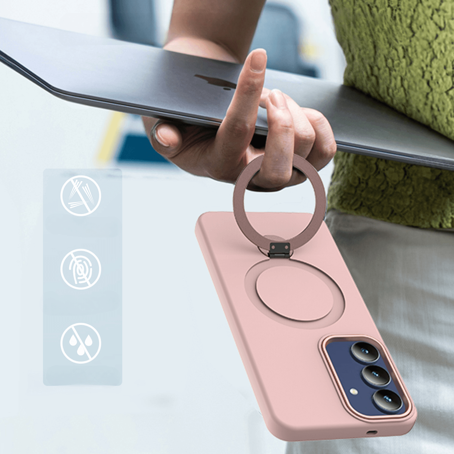 Galaxy A57 - MagSafe Hülle mit drehbarem Ringhalter & Standfunktion