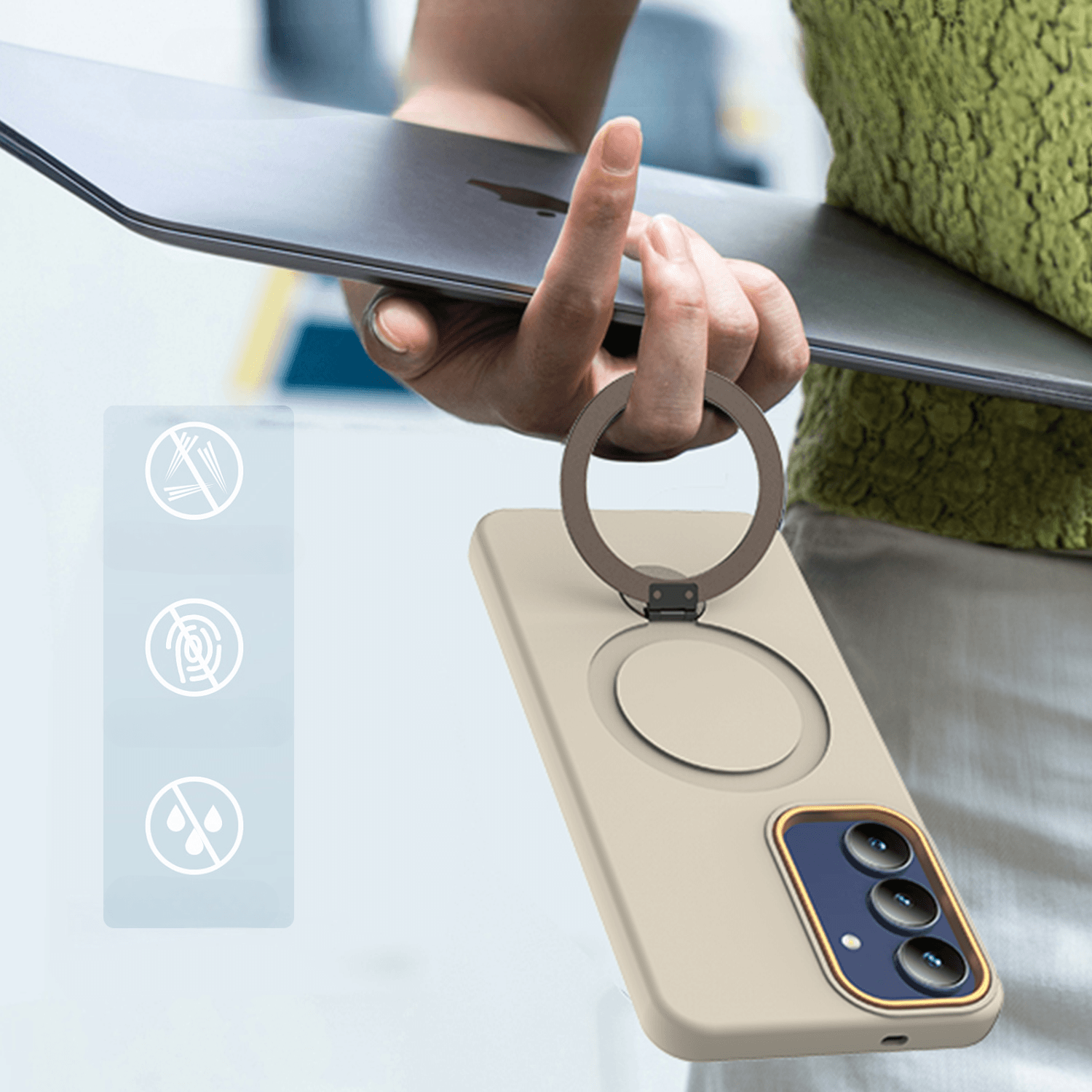 Galaxy A57 - MagSafe Hülle mit drehbarem Ringhalter & Standfunktion