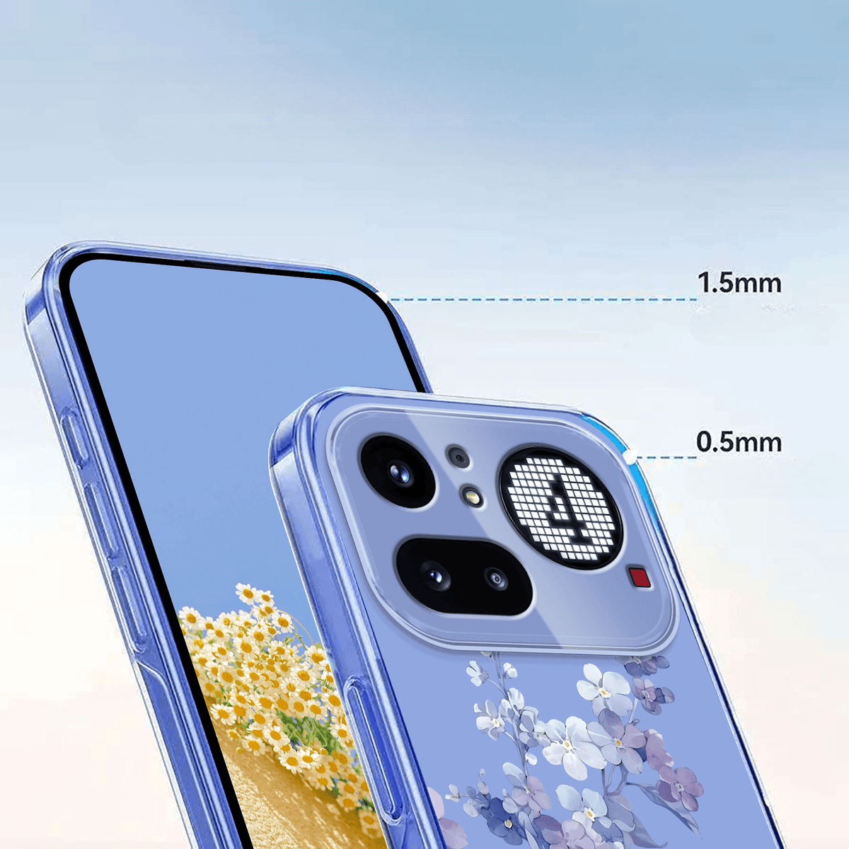 Nothing Phone (4a) Pro - Silikon Gummi Hülle Blumen