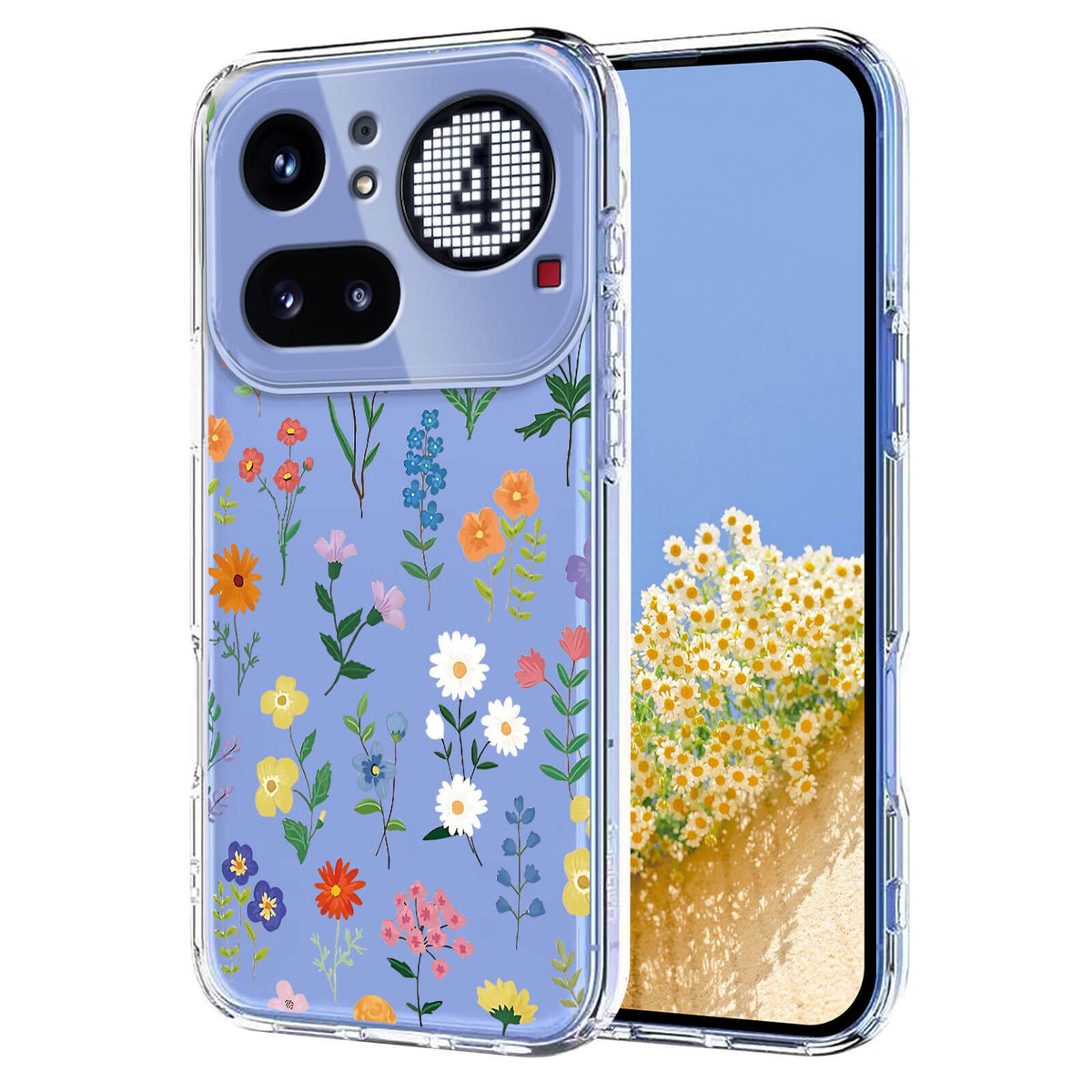 Nothing Phone (4a) Pro - Silikon Gummi Hülle Blumen