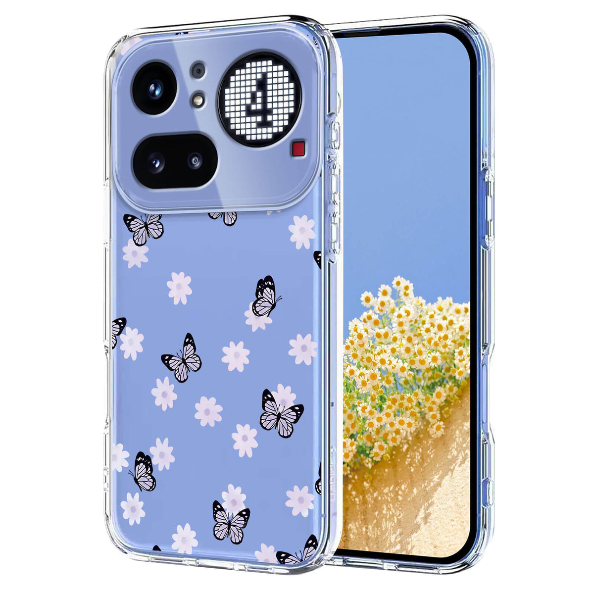 Nothing Phone (4a) Pro - Silikon Gummi Hülle Blumen