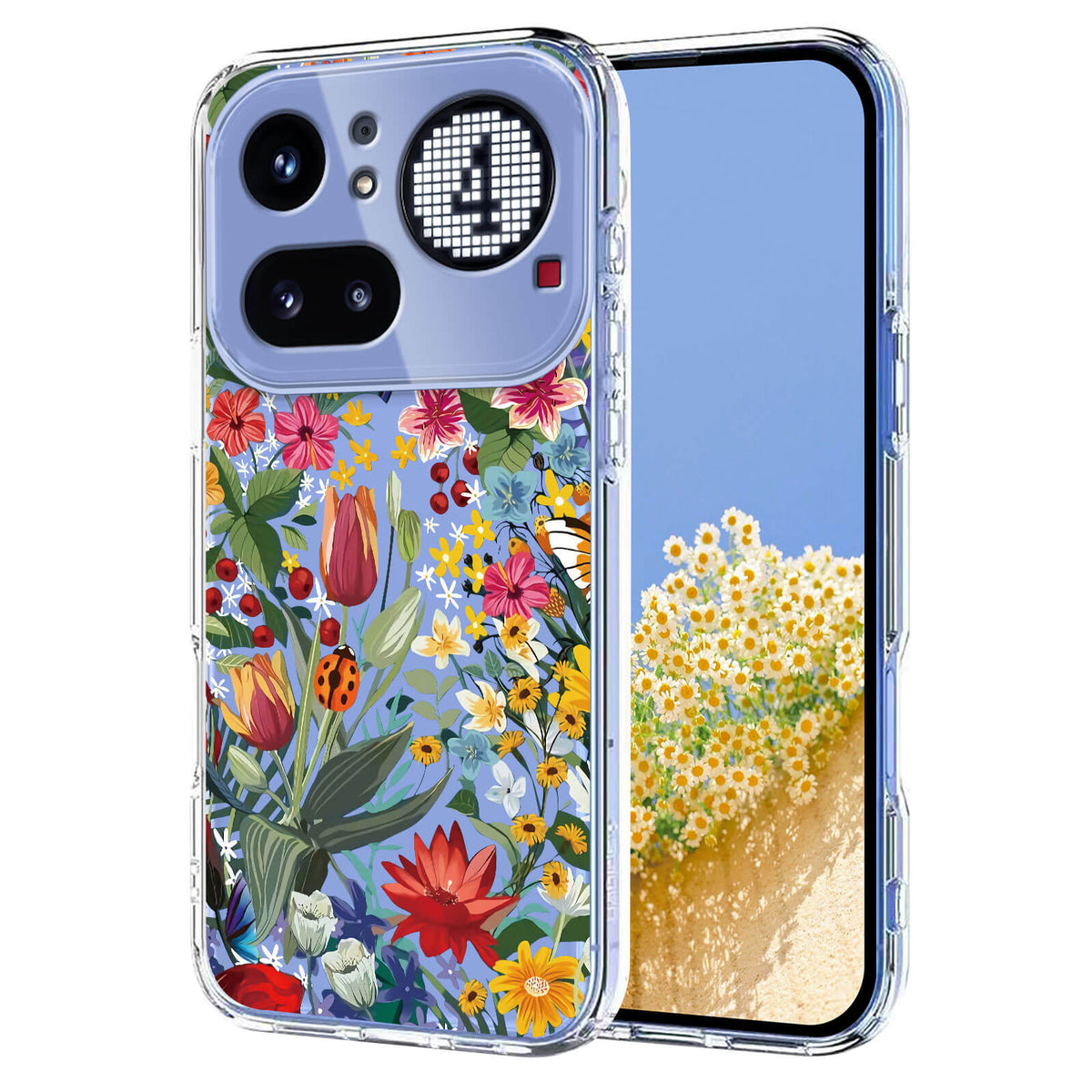 Nothing Phone (4a) Pro - Silikon Gummi Hülle Blumen