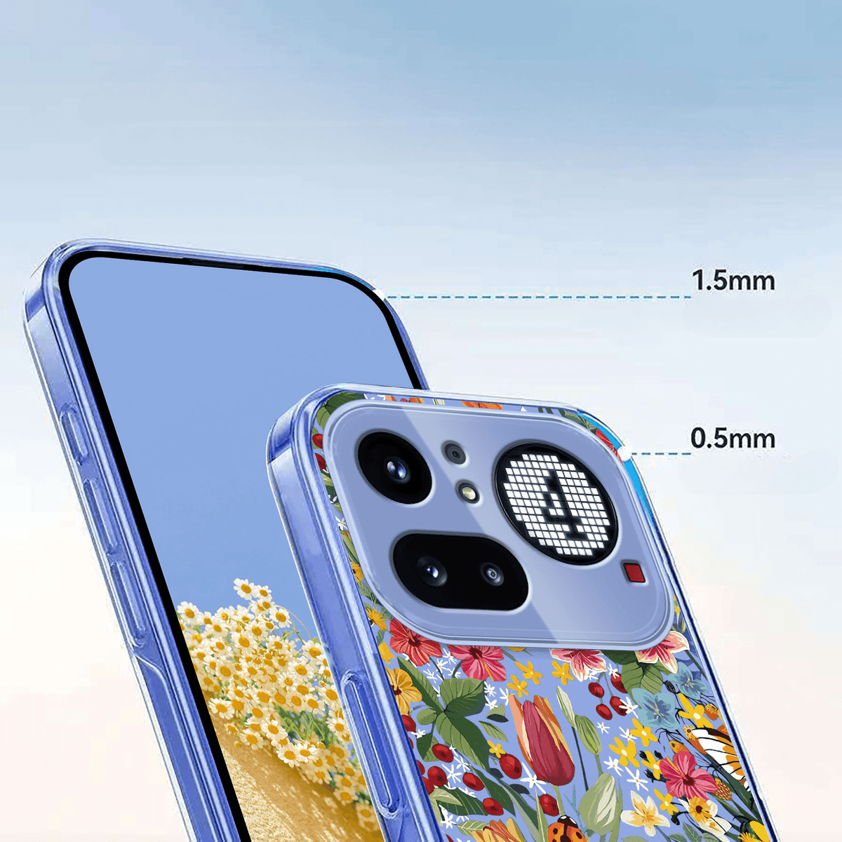 Nothing Phone (4a) Pro - Silikon Gummi Hülle Blumen