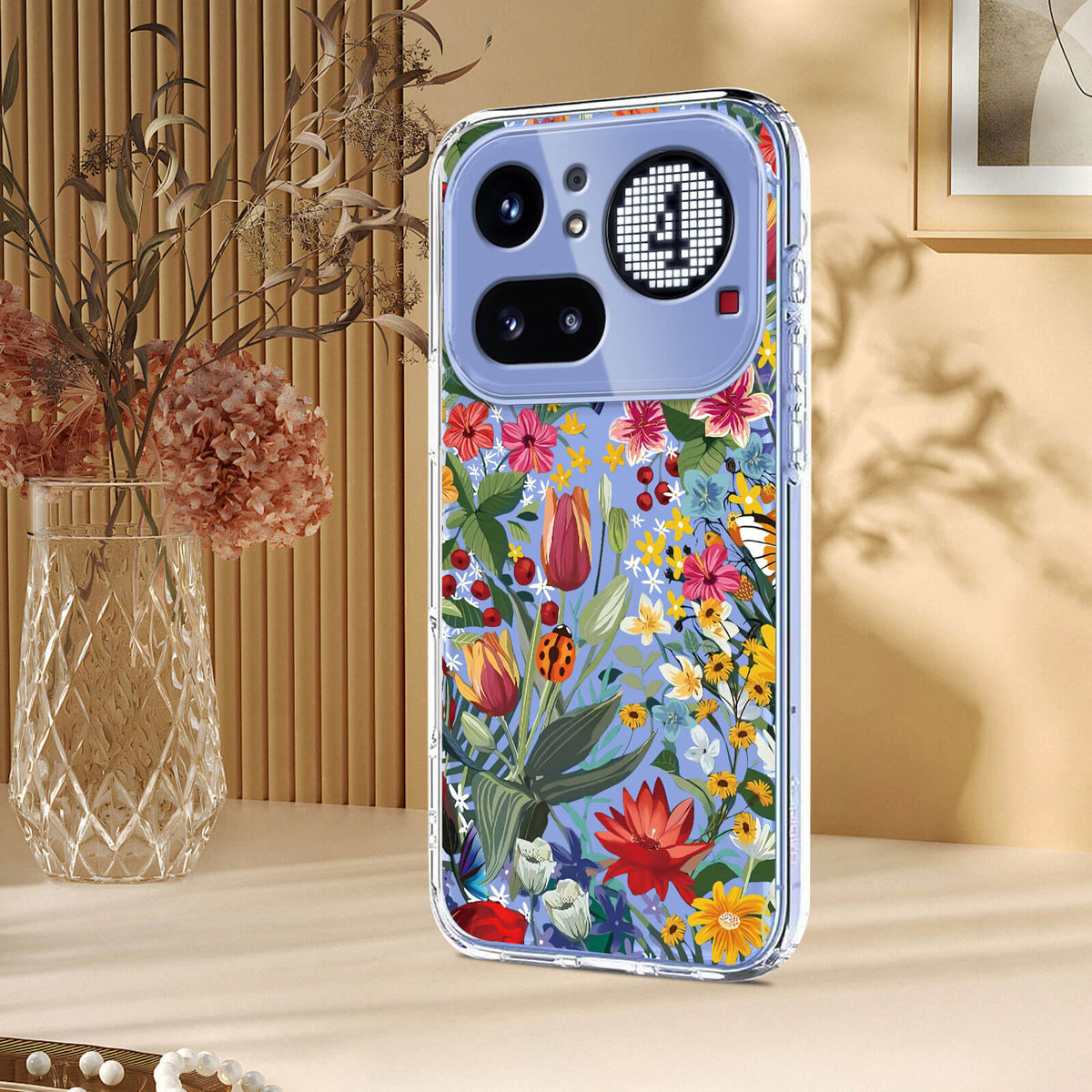 Nothing Phone (4a) Pro - Silikon Gummi Hülle Blumen