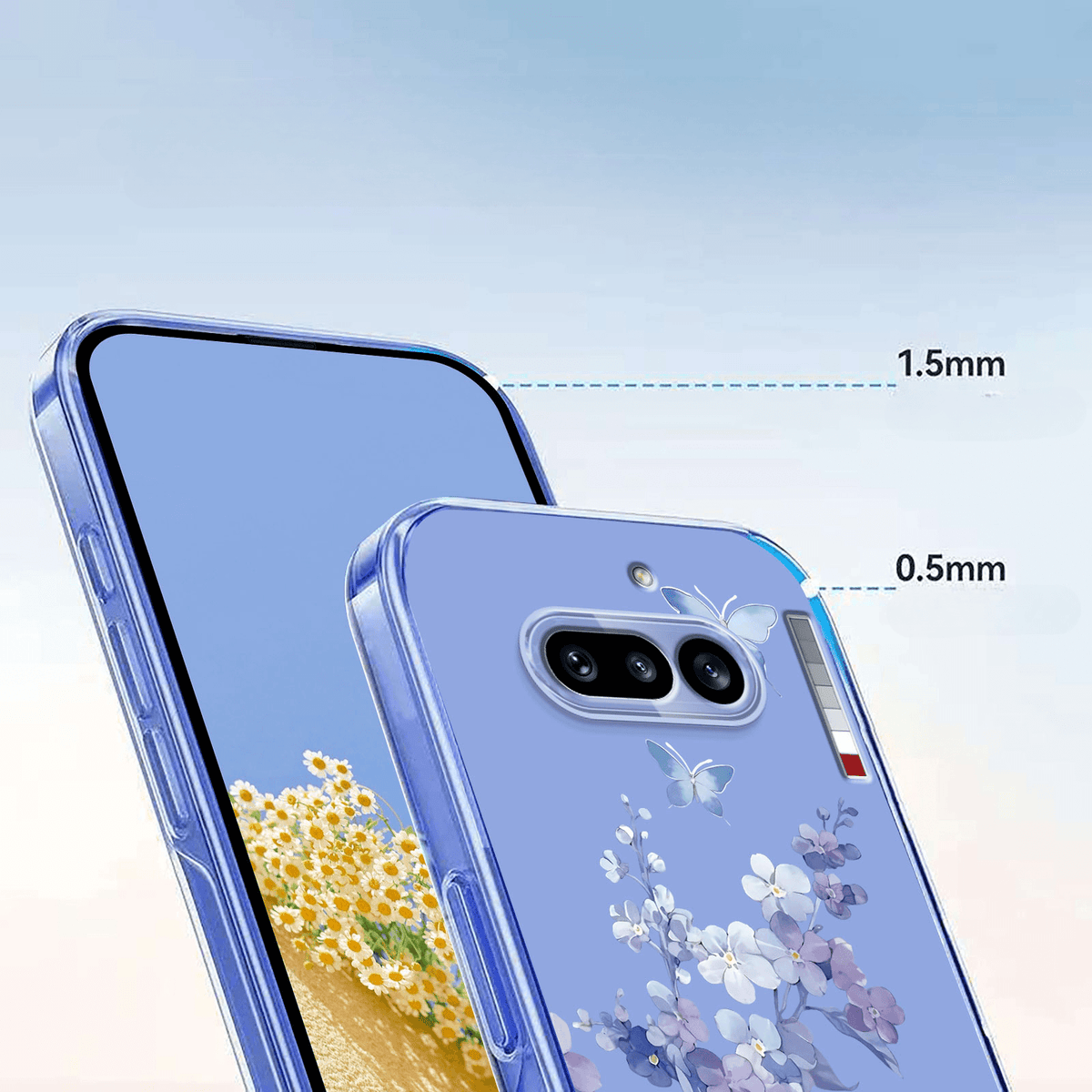 Nothing Phone (4a) - Silikon Gummi Hülle Blumen