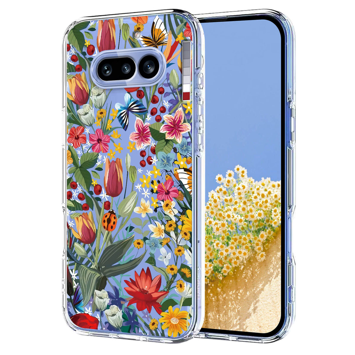 Nothing Phone (4a) - Silikon Gummi Hülle Blumen
