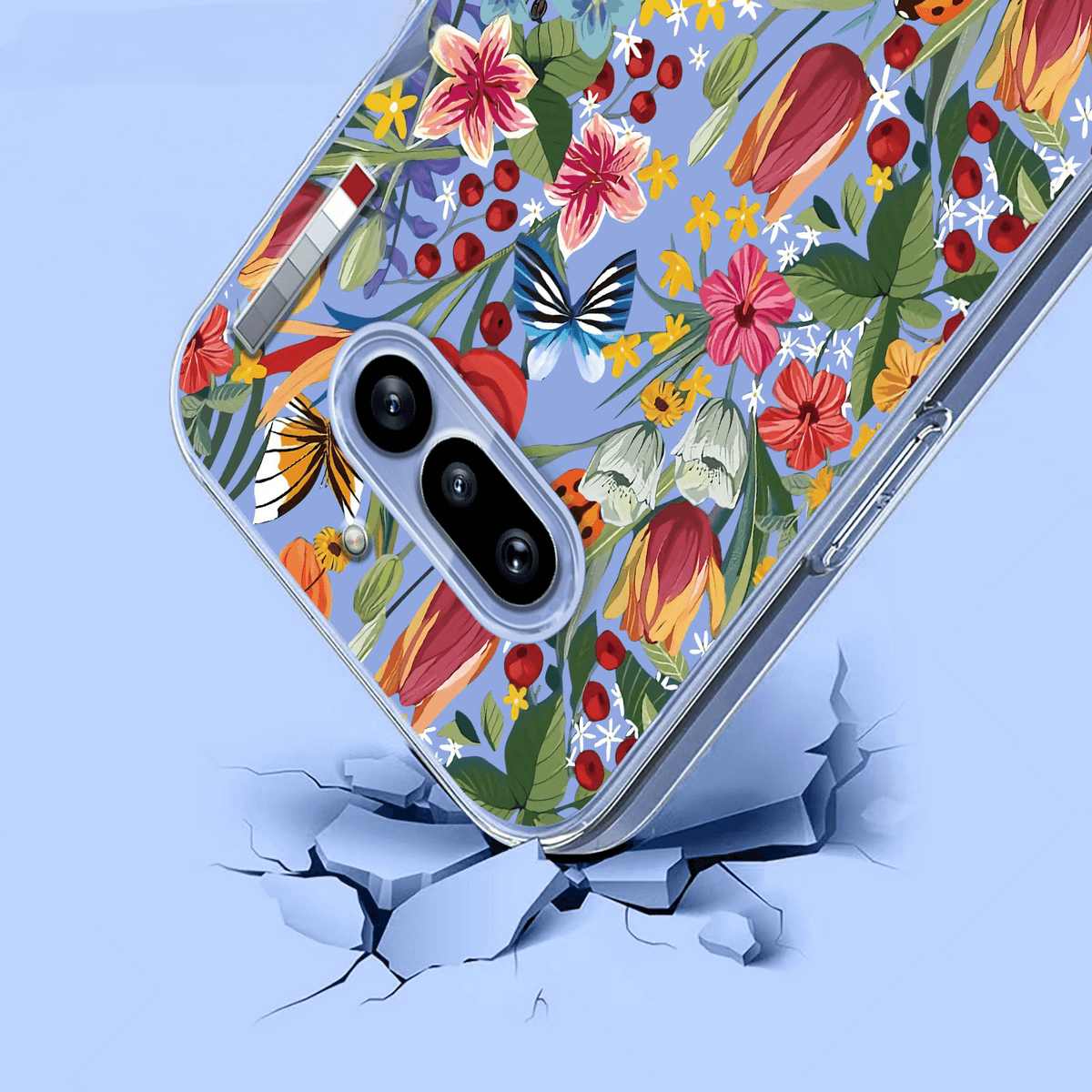 Nothing Phone (4a) - Silikon Gummi Hülle Blumen