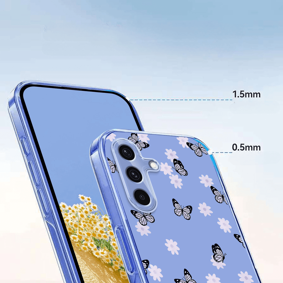 Galaxy A27 - Custodia in gomma siliconica fiori