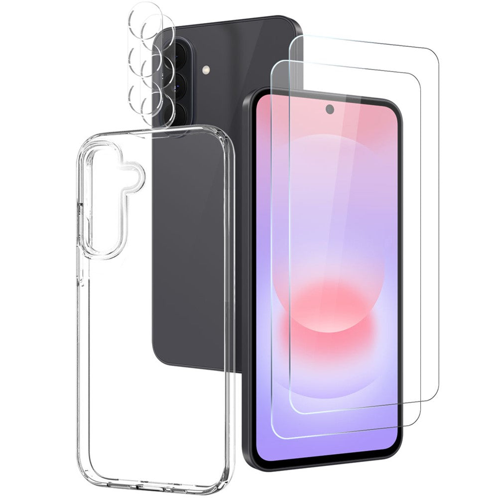 Galaxy A27 - NORTHJO 5-in 1 Set Panzergläser und Silikonhülle