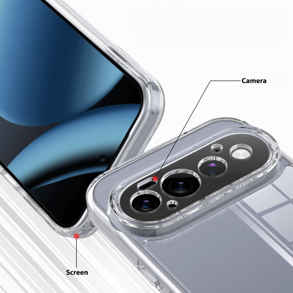 Google Pixel 11 Pro - Schützende Acryl-Handyhülle mit erhöhtem Rand