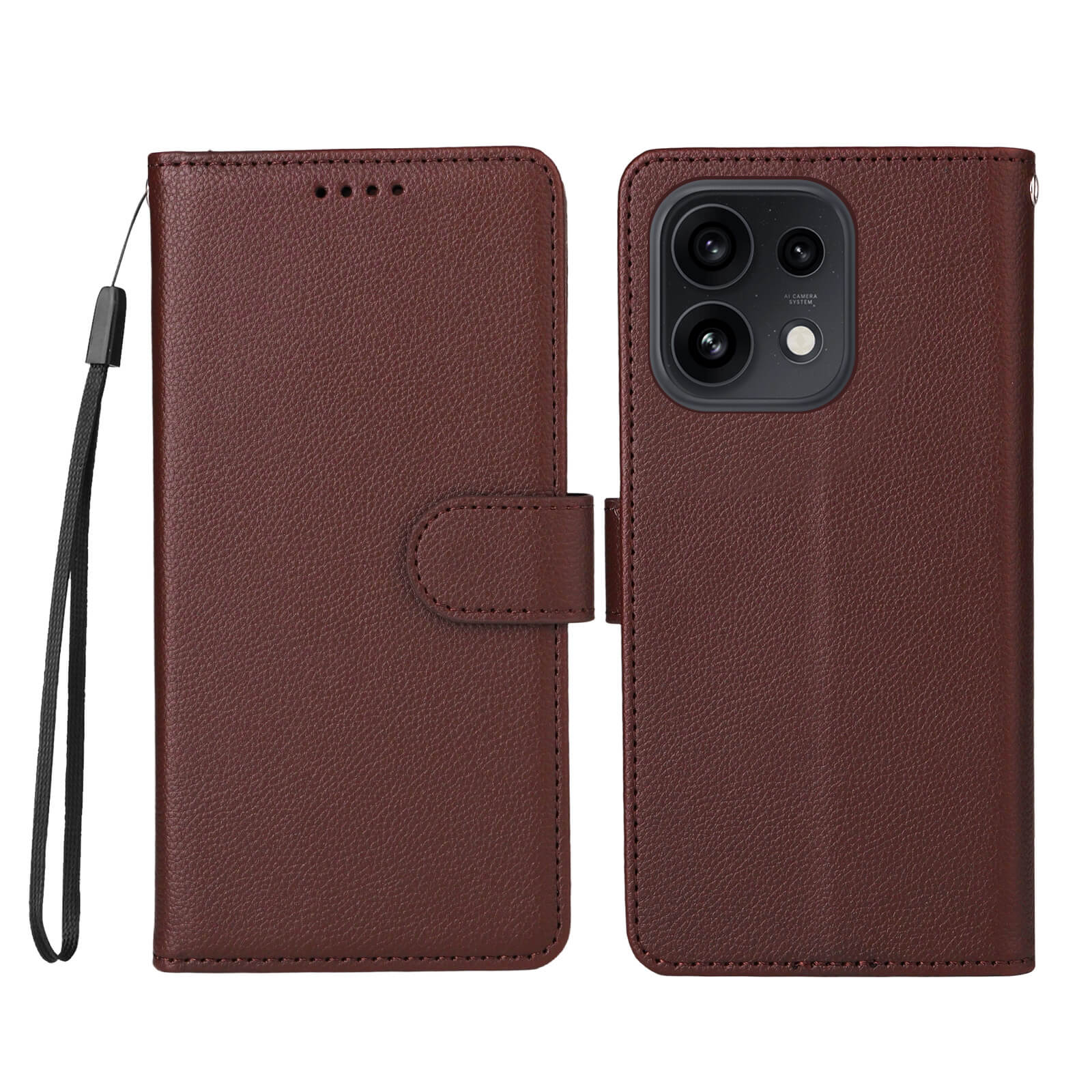 OPPO Reno16 / Reno16 Pro - Étui aspect cuir avec surface structurée