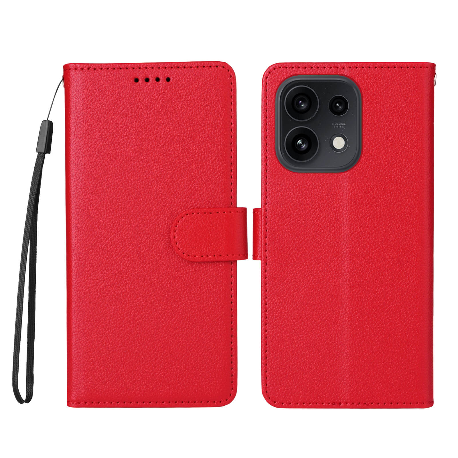 OPPO Reno16 / Reno16 Pro - Étui aspect cuir avec surface structurée