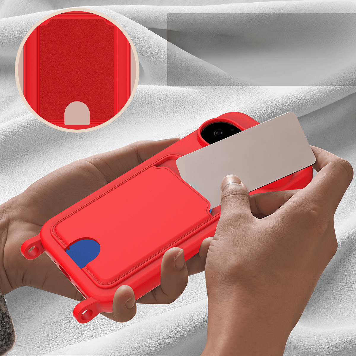 Google Pixel 11 - Custodia in silicone liquido con portacarte e tracolla