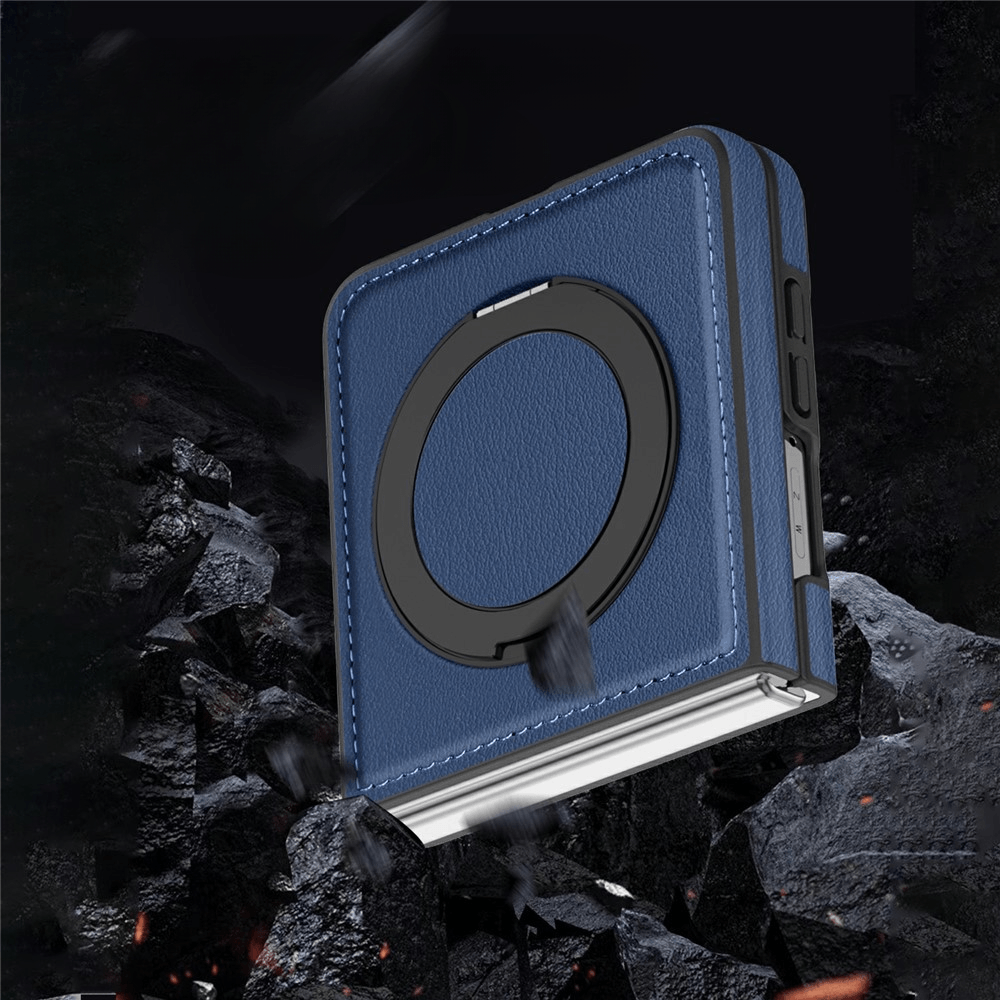 Galaxy Z Flip8 – Kunstleder Hülle mit Magnet und Kickstand