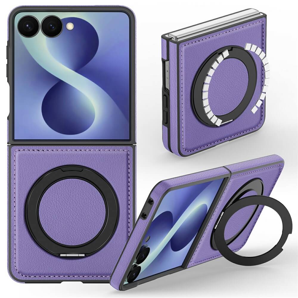 Galaxy Z Flip8 – Kunstleder Hülle mit Magnet und Kickstand