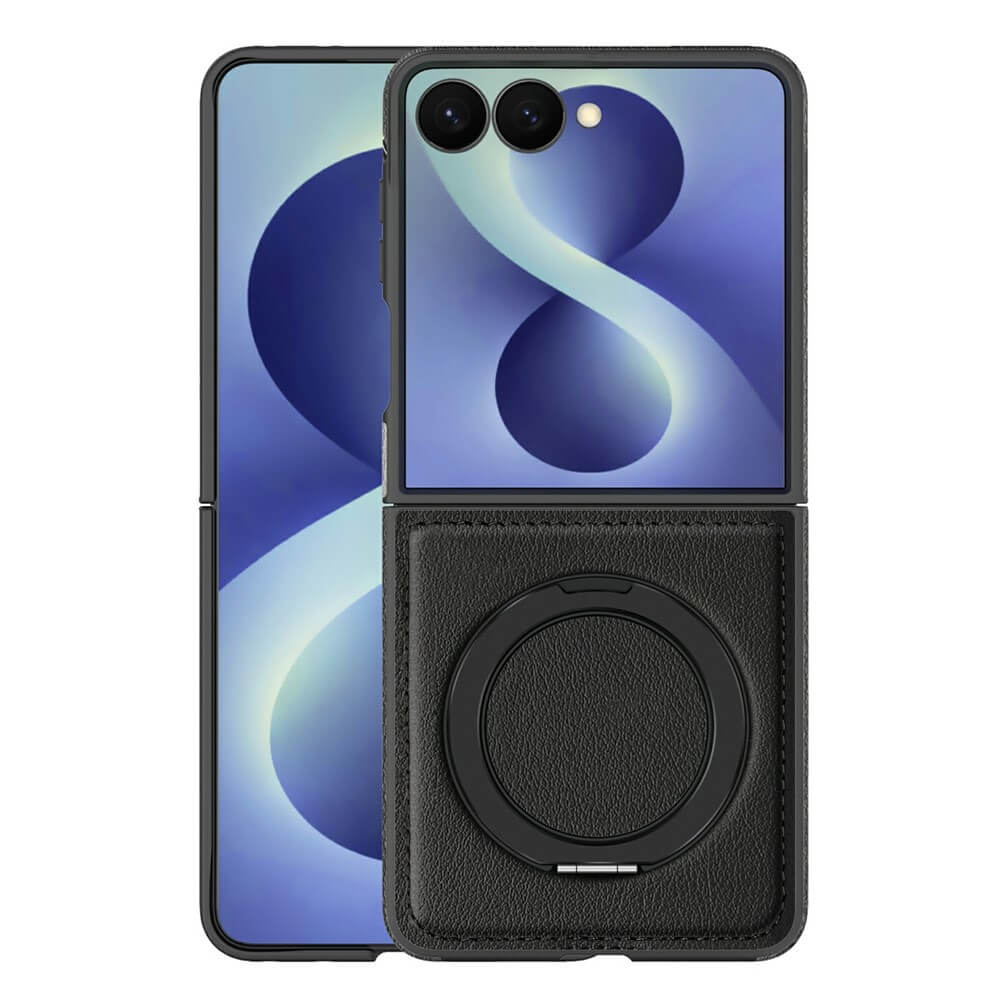 Galaxy Z Flip8 – Kunstleder Hülle mit Magnet und Kickstand